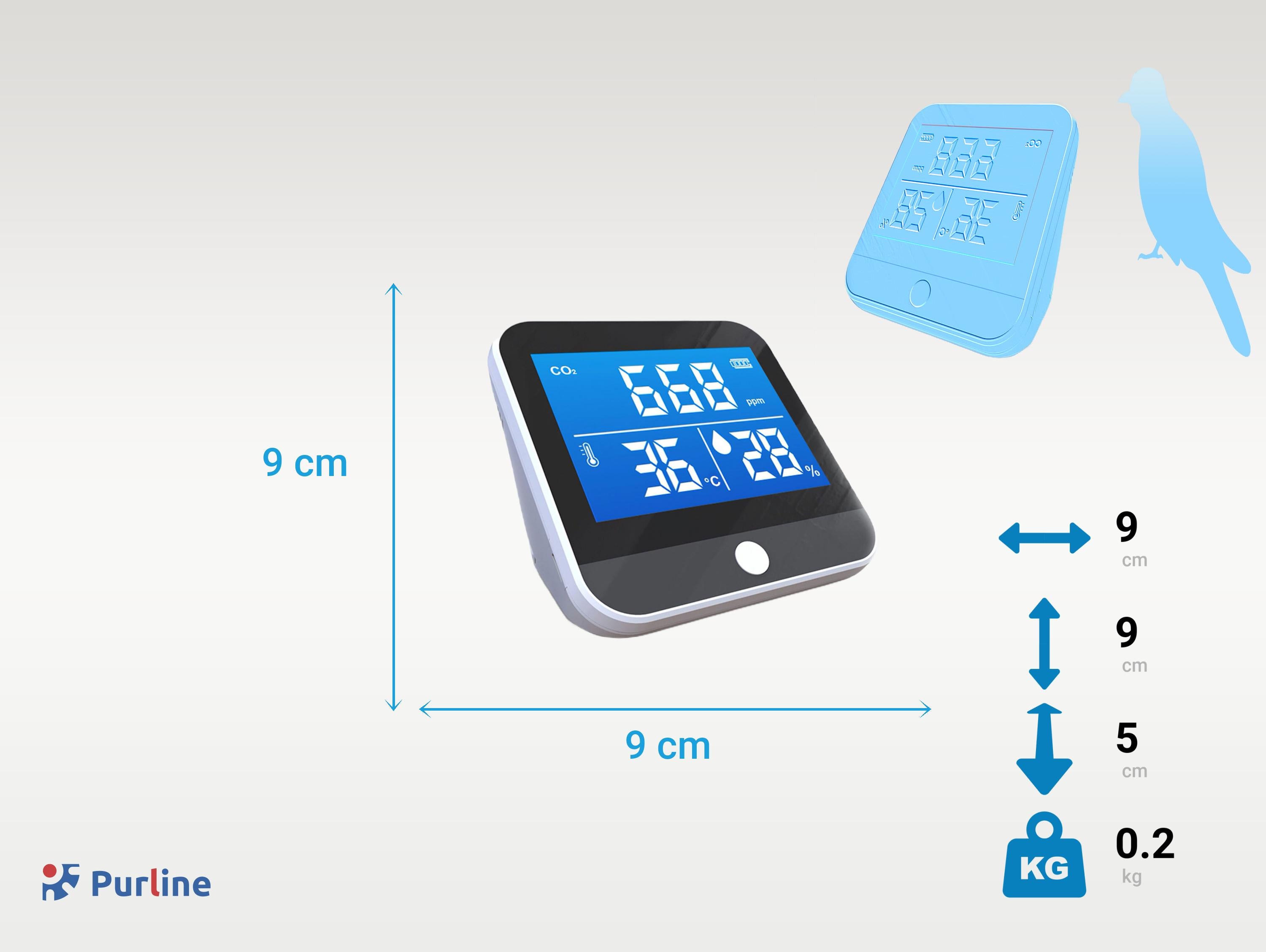 Stazione Meteo senza fili con controllo di CO2 temperatura e umidità con display LCD