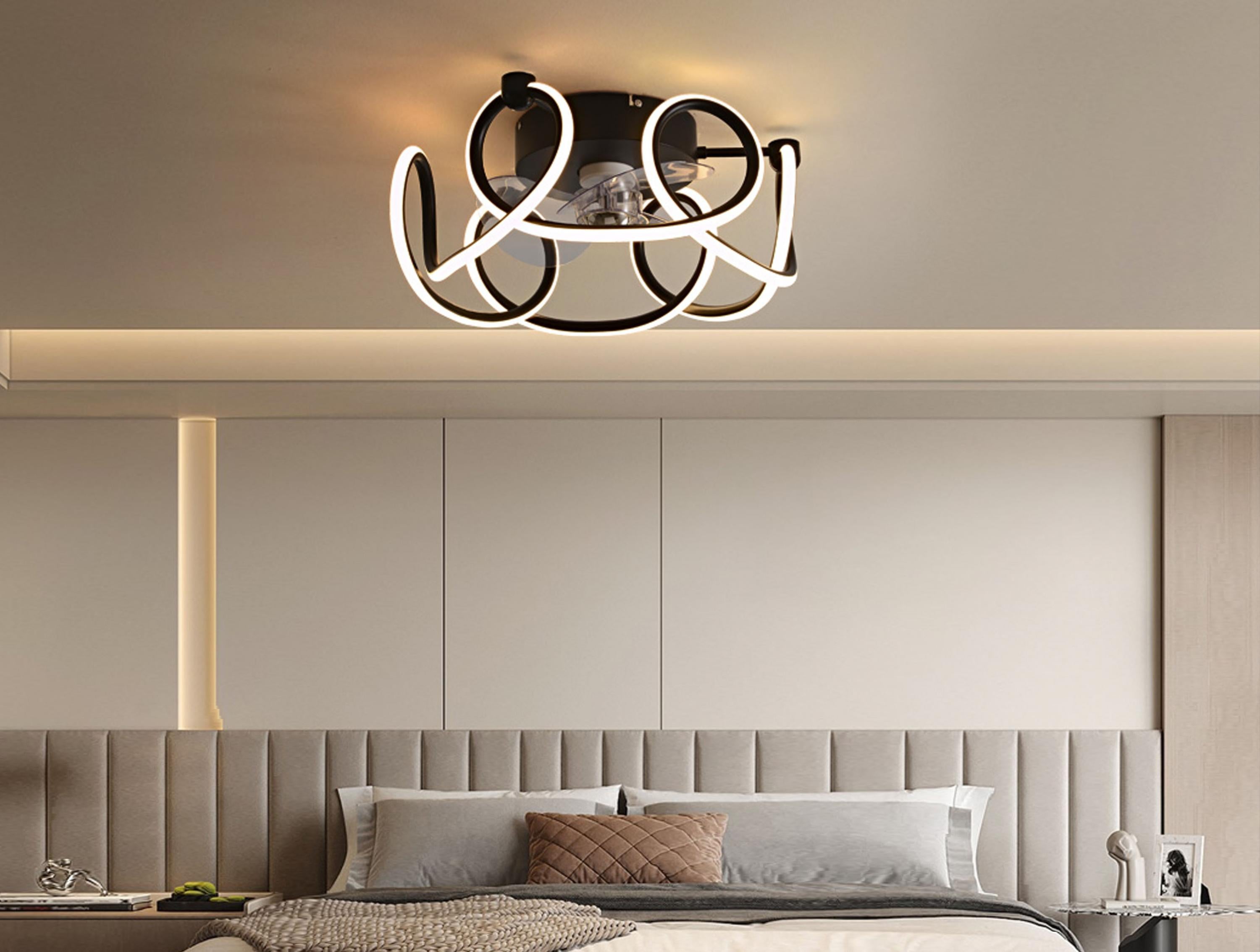 Lampada a ventaglio a LED con grande striscia LED rigida curva