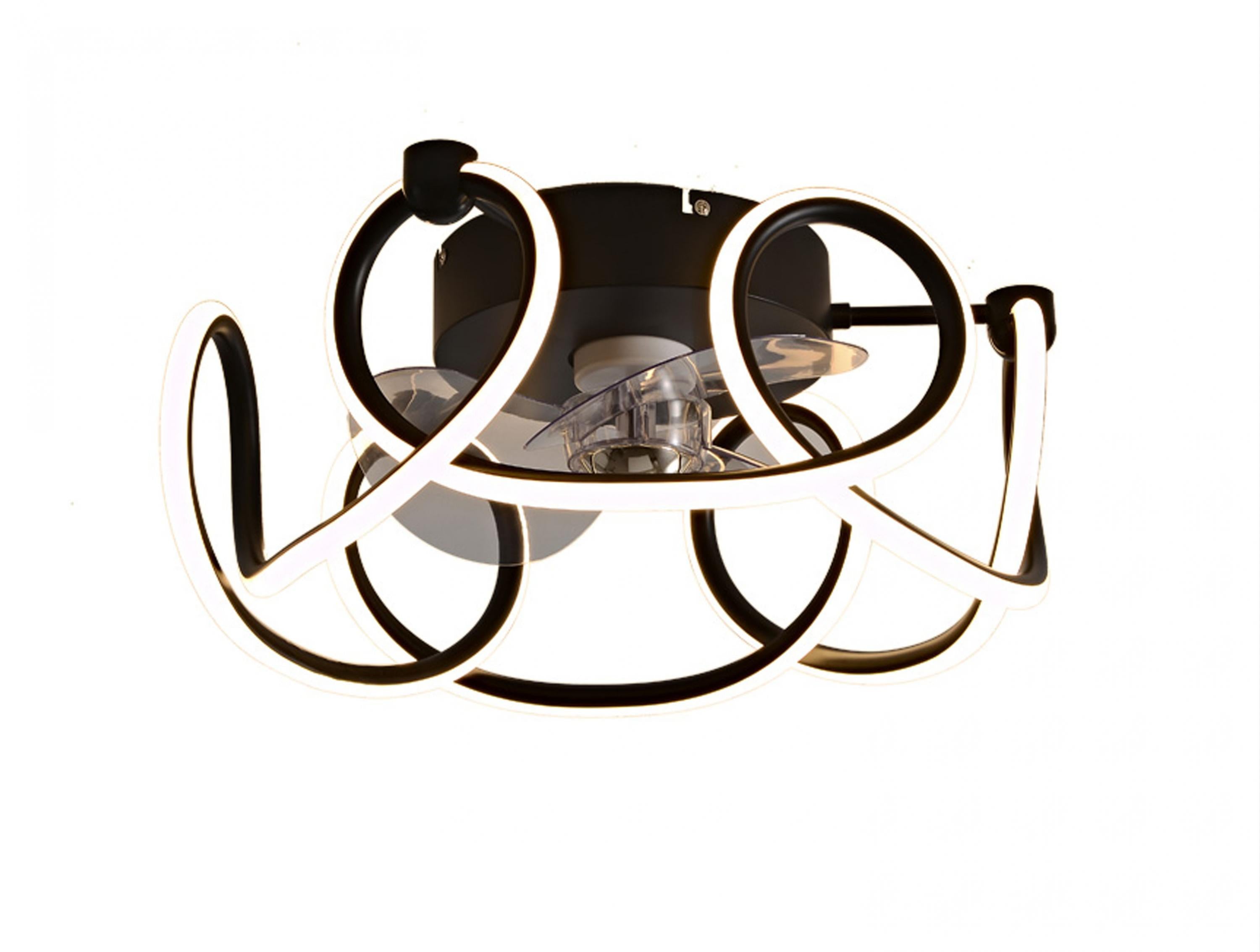 Lampada a ventaglio a LED con grande striscia LED rigida curva