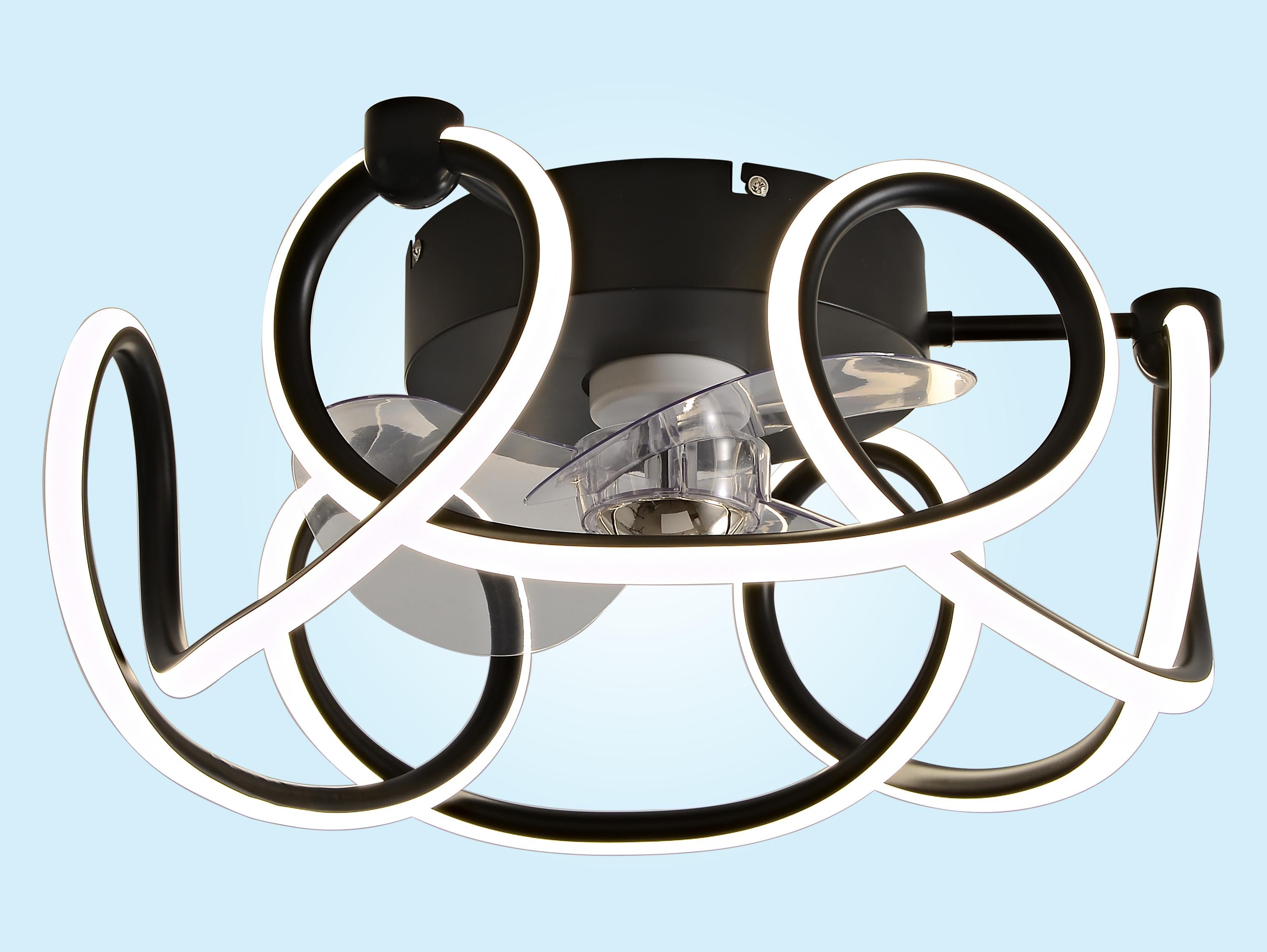 Lampada a ventaglio a LED con grande striscia LED rigida curva