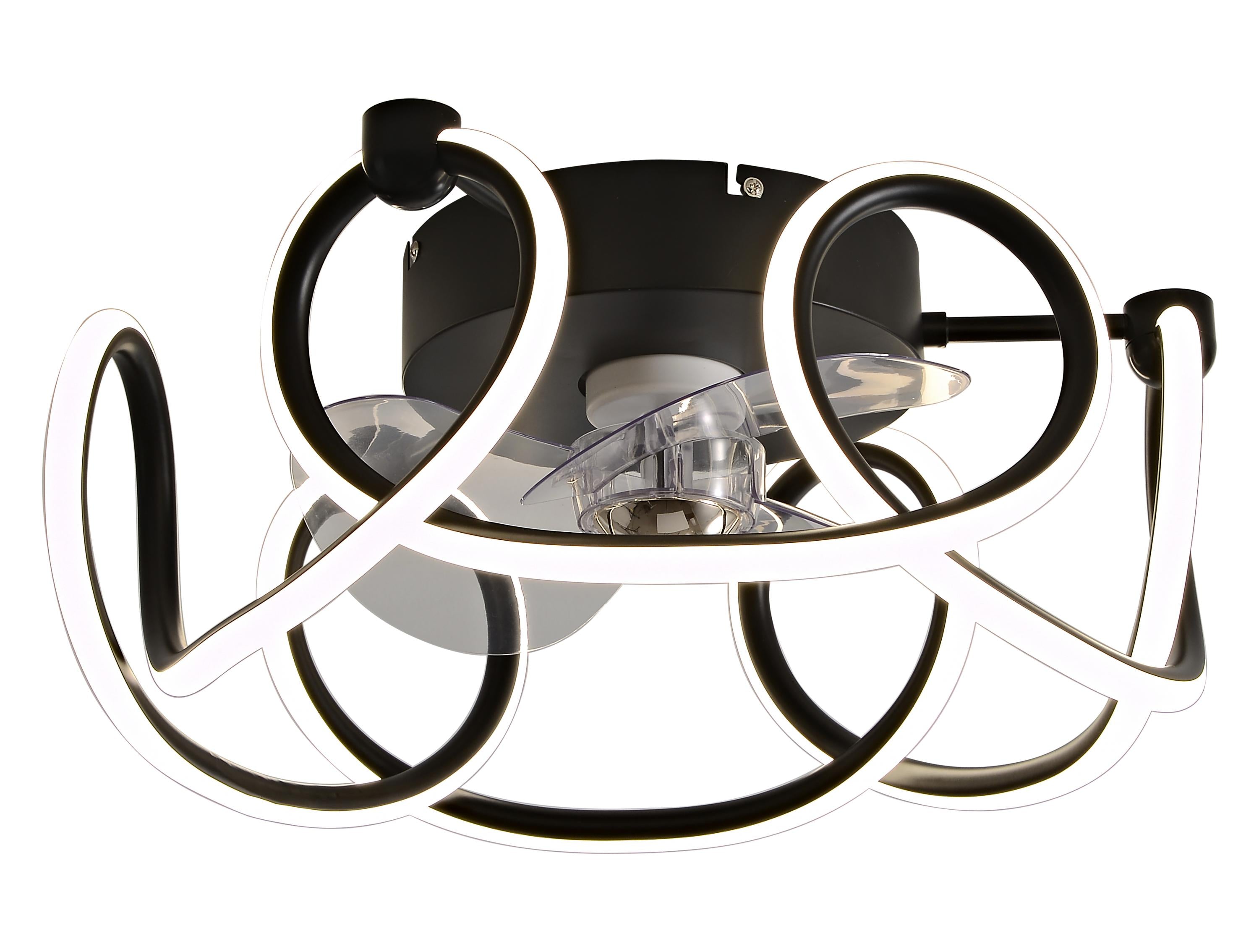 Lampada a ventaglio a LED con grande striscia LED rigida curva