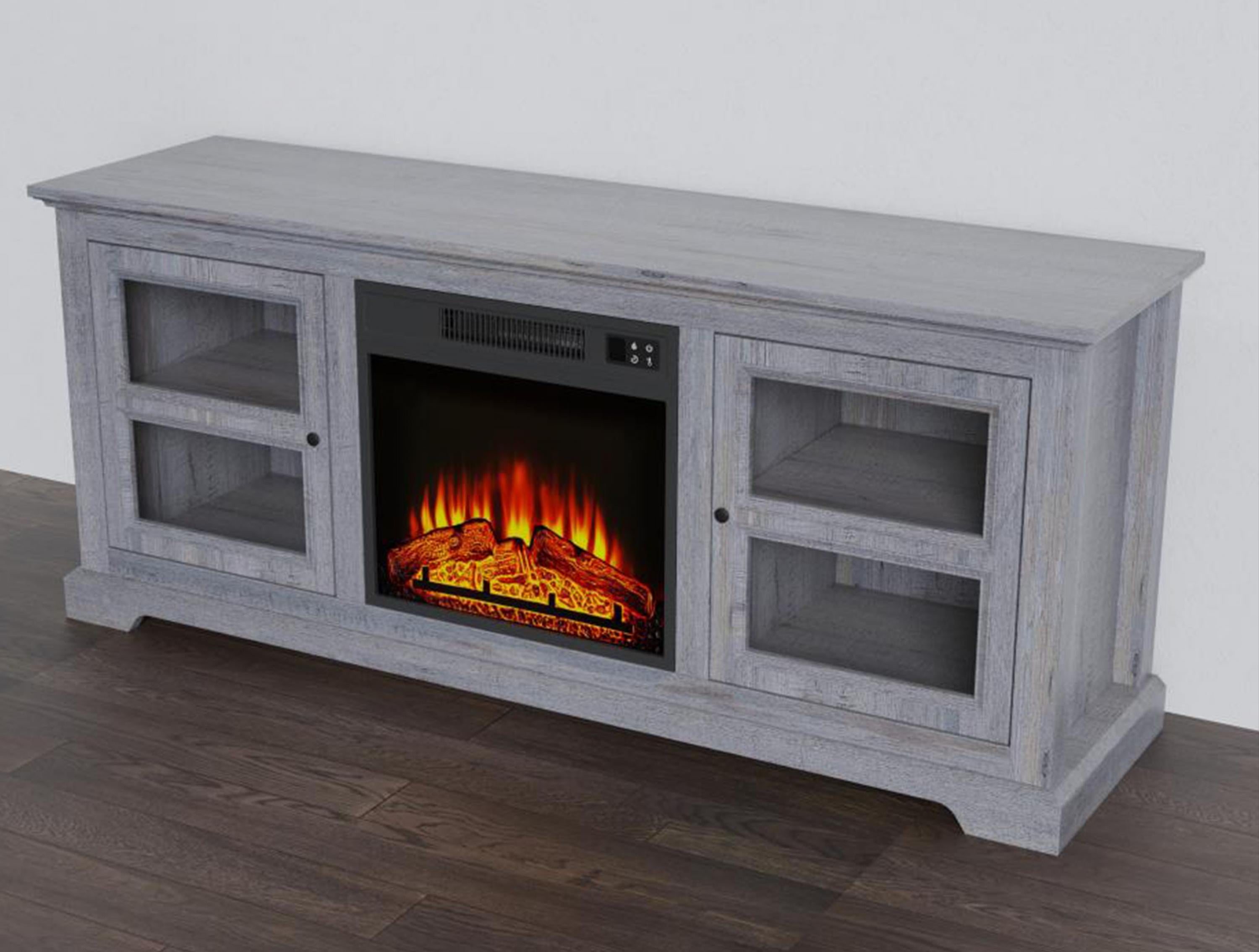 Credenza con camino elettrico colore grigio 2000W