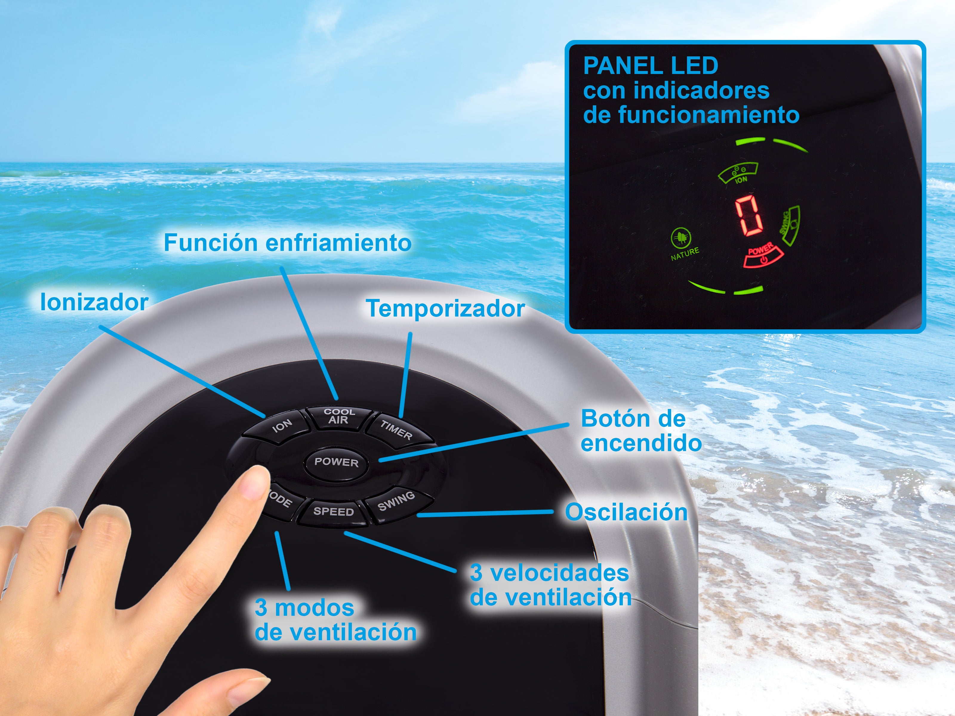 Raffrescatore evaporativo ionizzatore 70 W