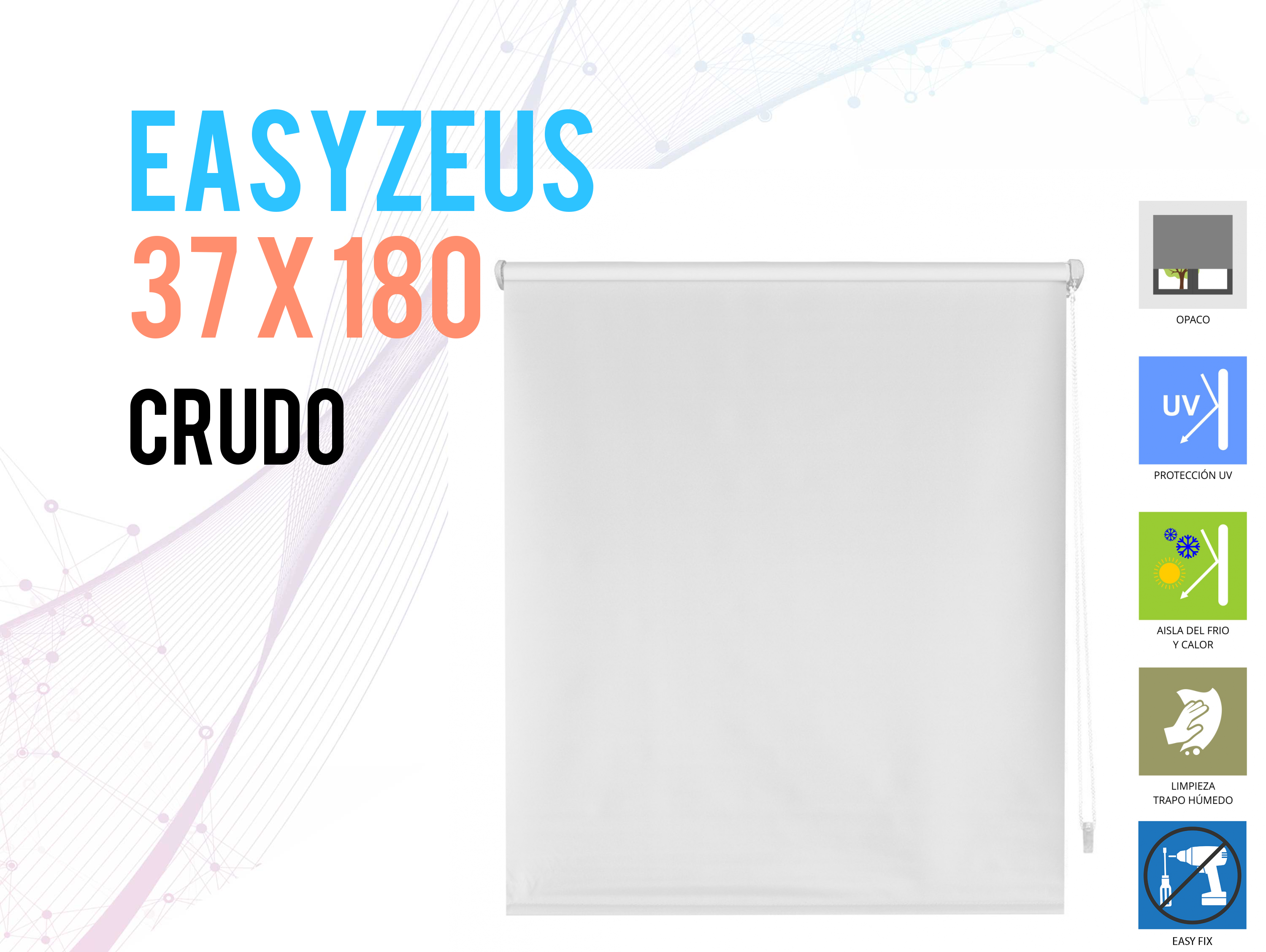 Tenda a Rullo 37X180 ECRU Opaco EASY FIX