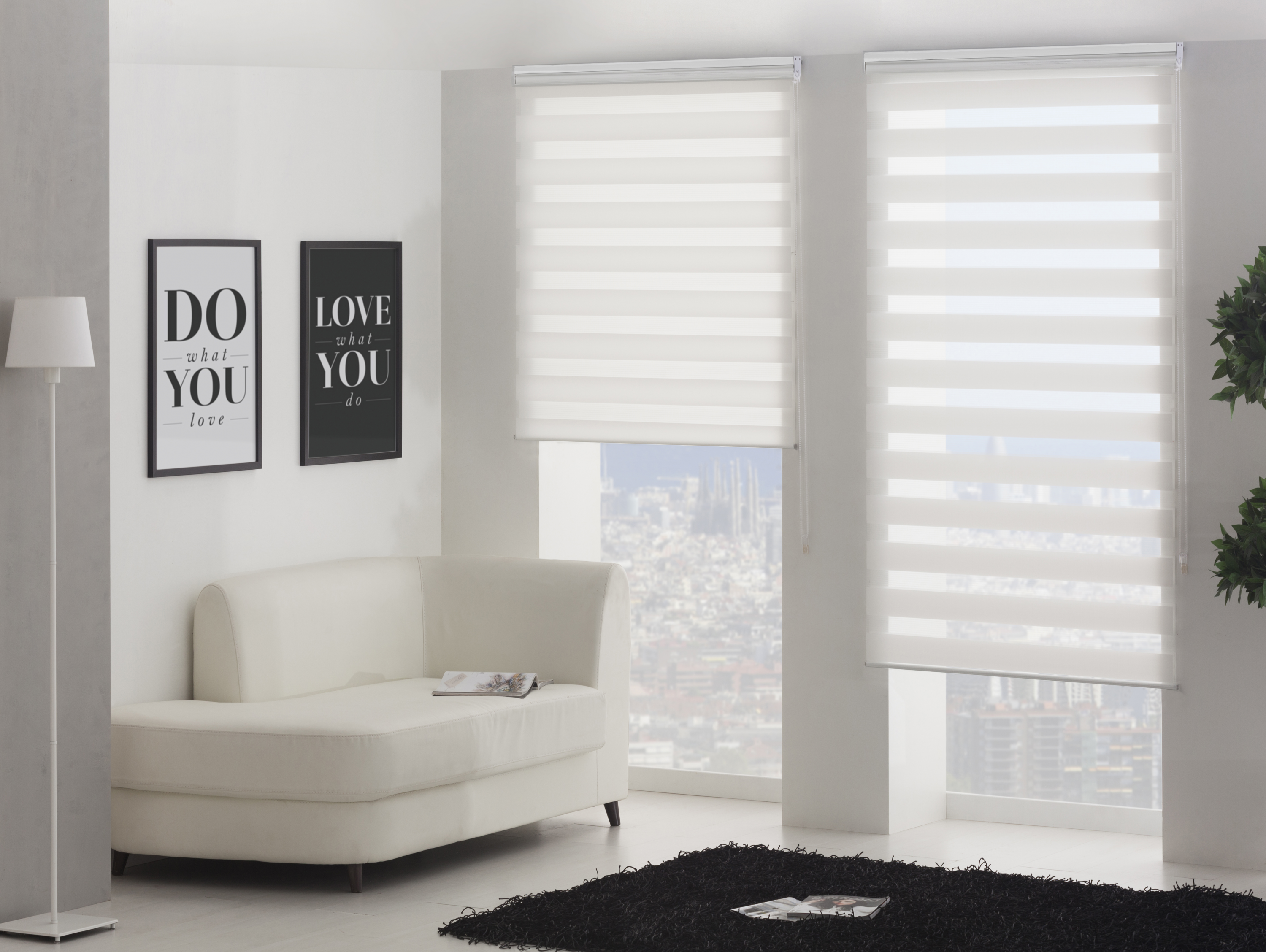 Tenda a Rullo 170X180 CREMA Notte e Giorno