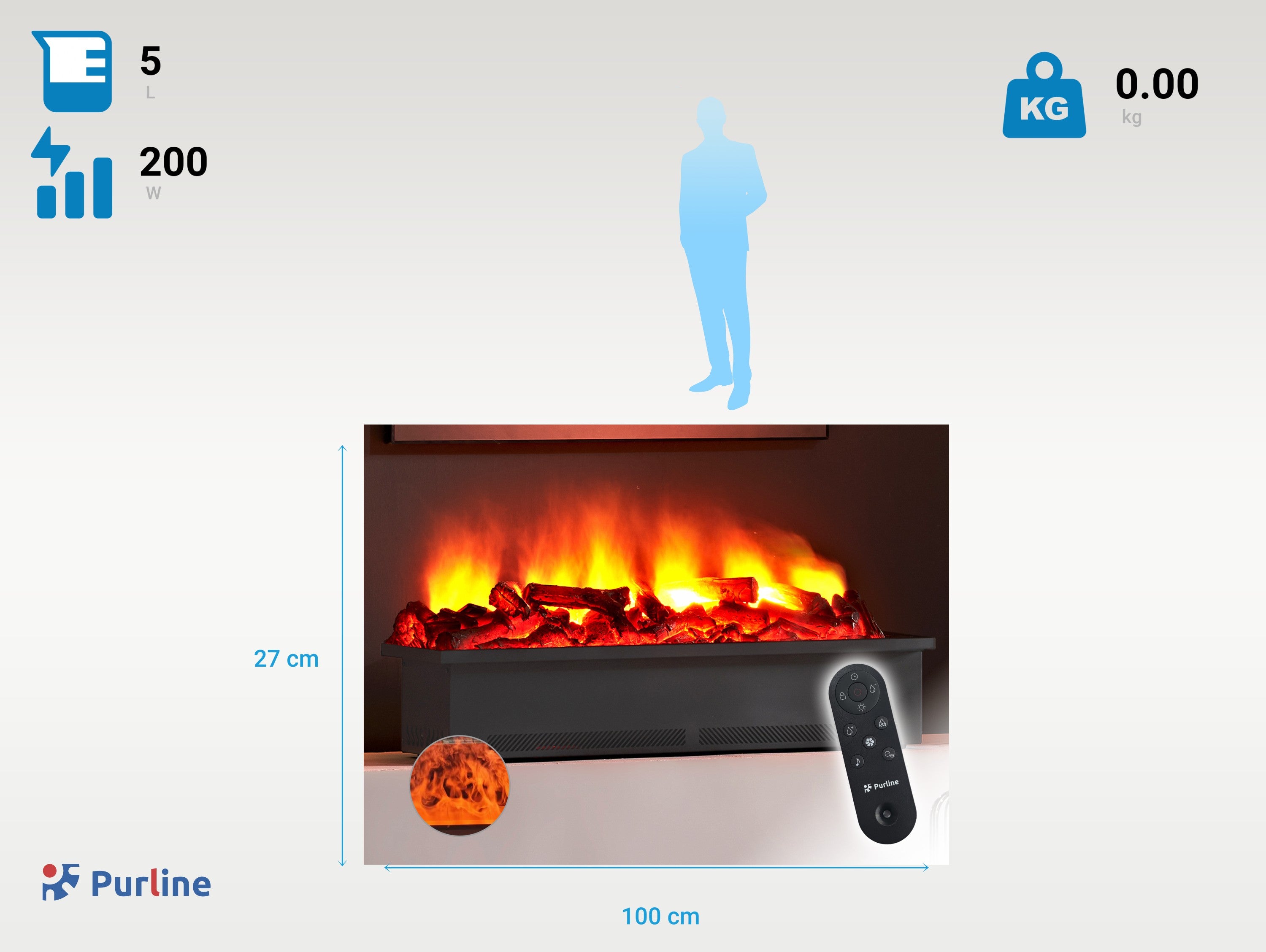 FIRECOOL RUSTIC ORANGE100 Consumo senza calore 200 W