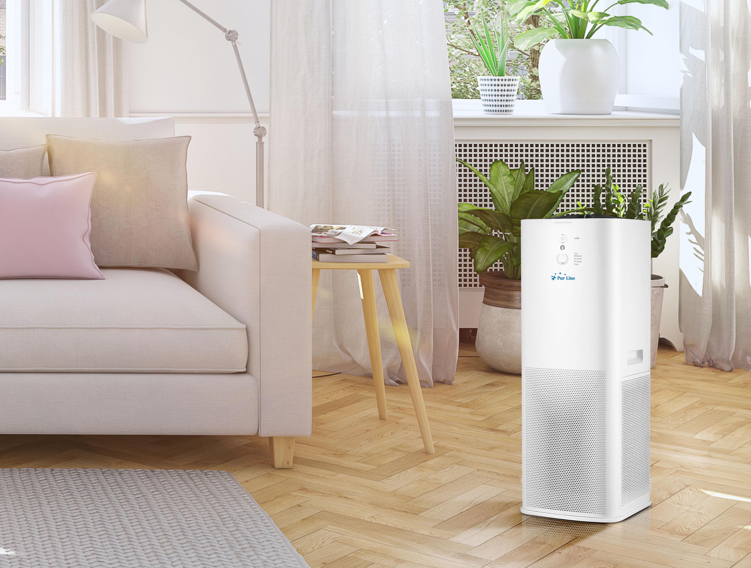 Purificatore d'aria con 2 filtri HEPA e aria ionizzata per 90m2