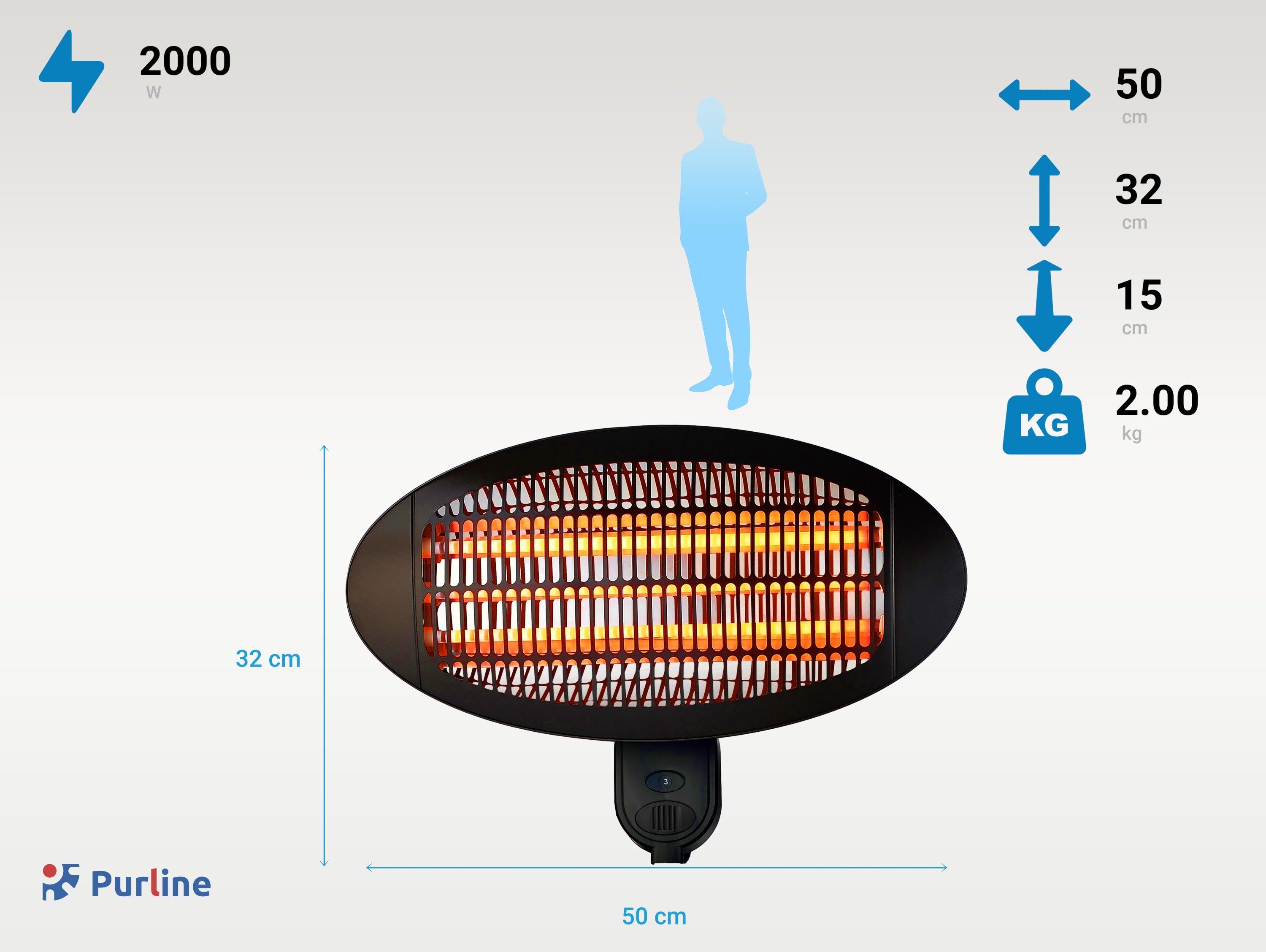 HEATY EX2000 WALL Peso 2.00 kg