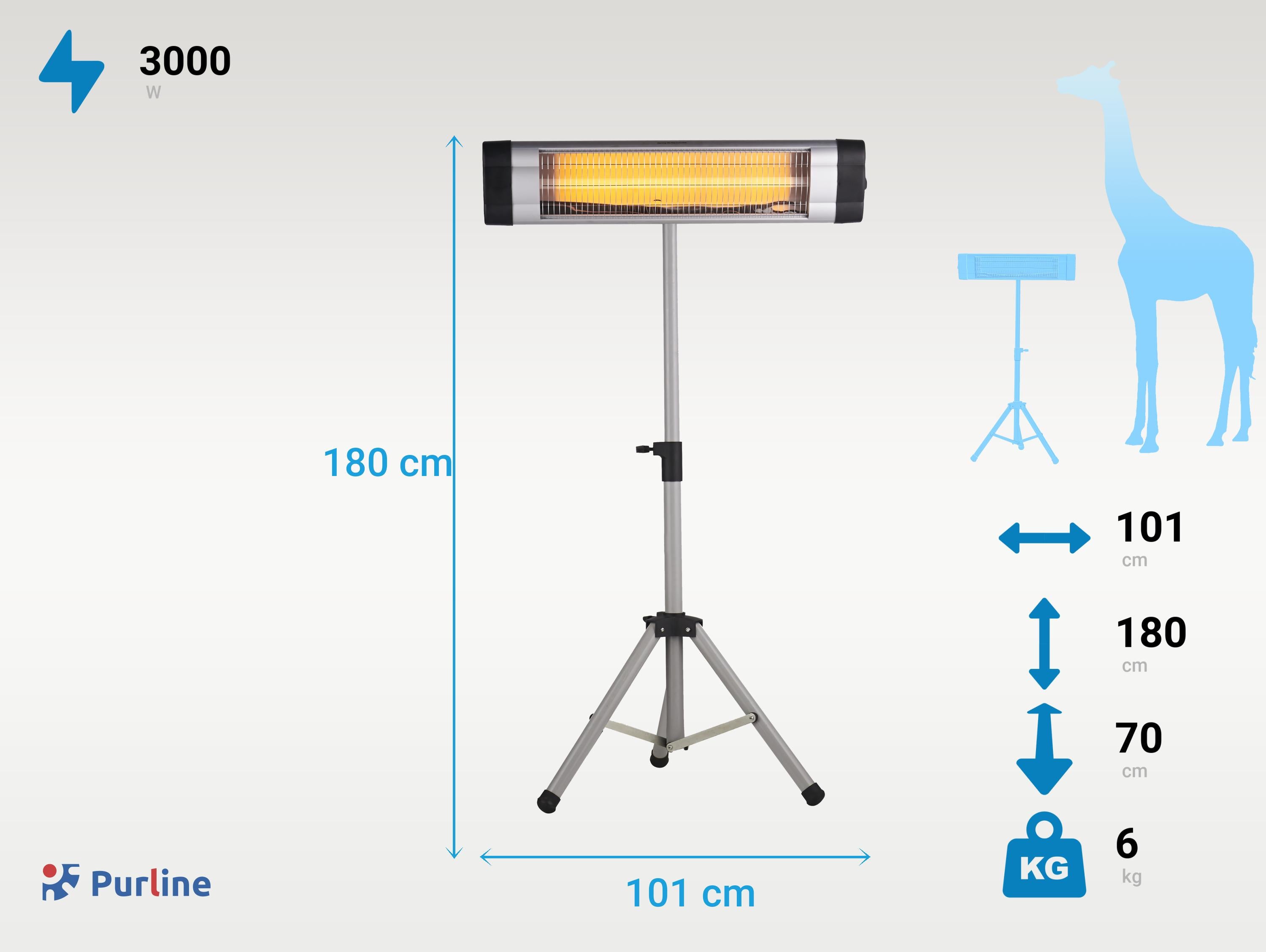 Riscaldatore alogeno 3000W per uso interno o esterno