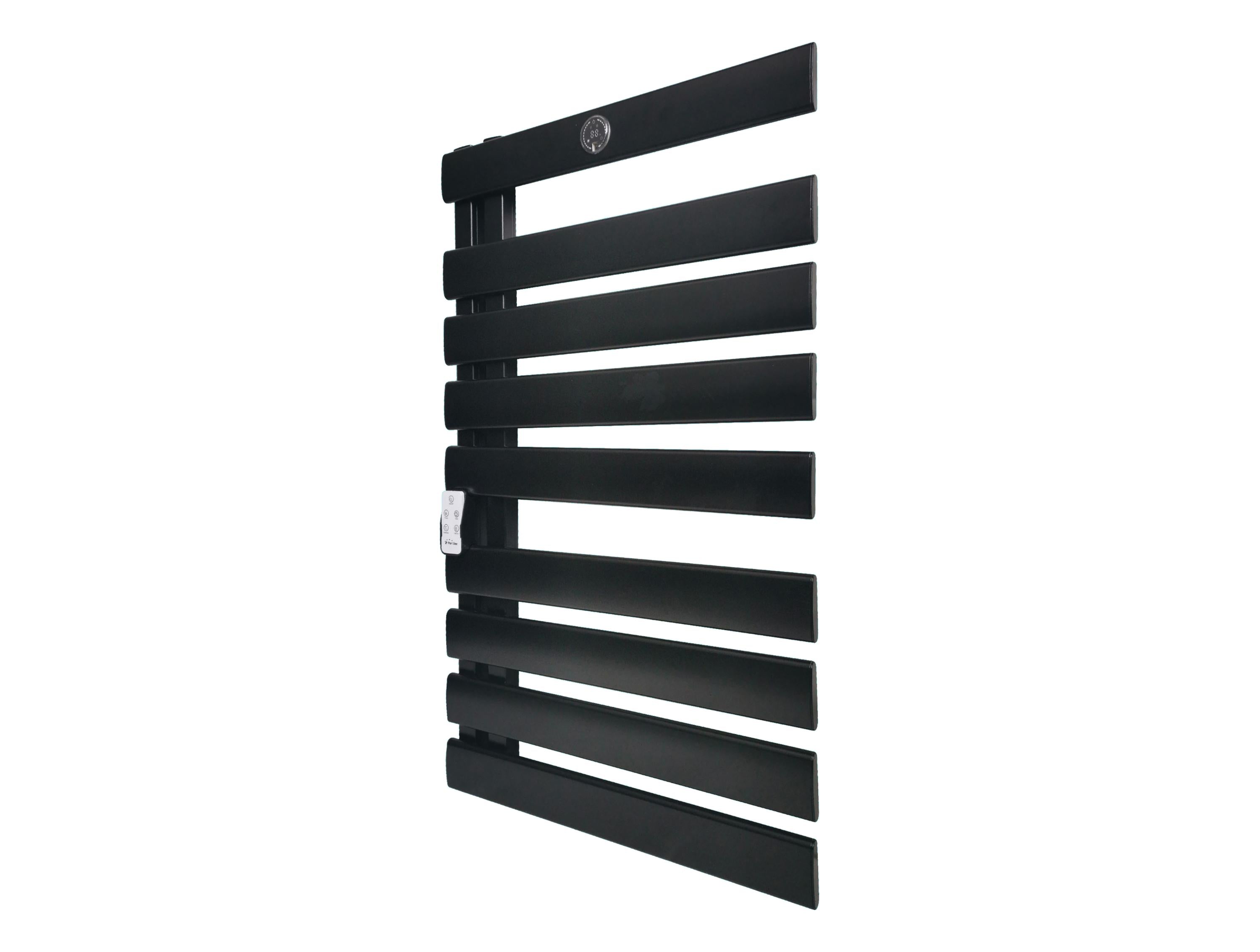 Scaldasalviette elettrico in alluminio nero da 500W con controllo WiFi