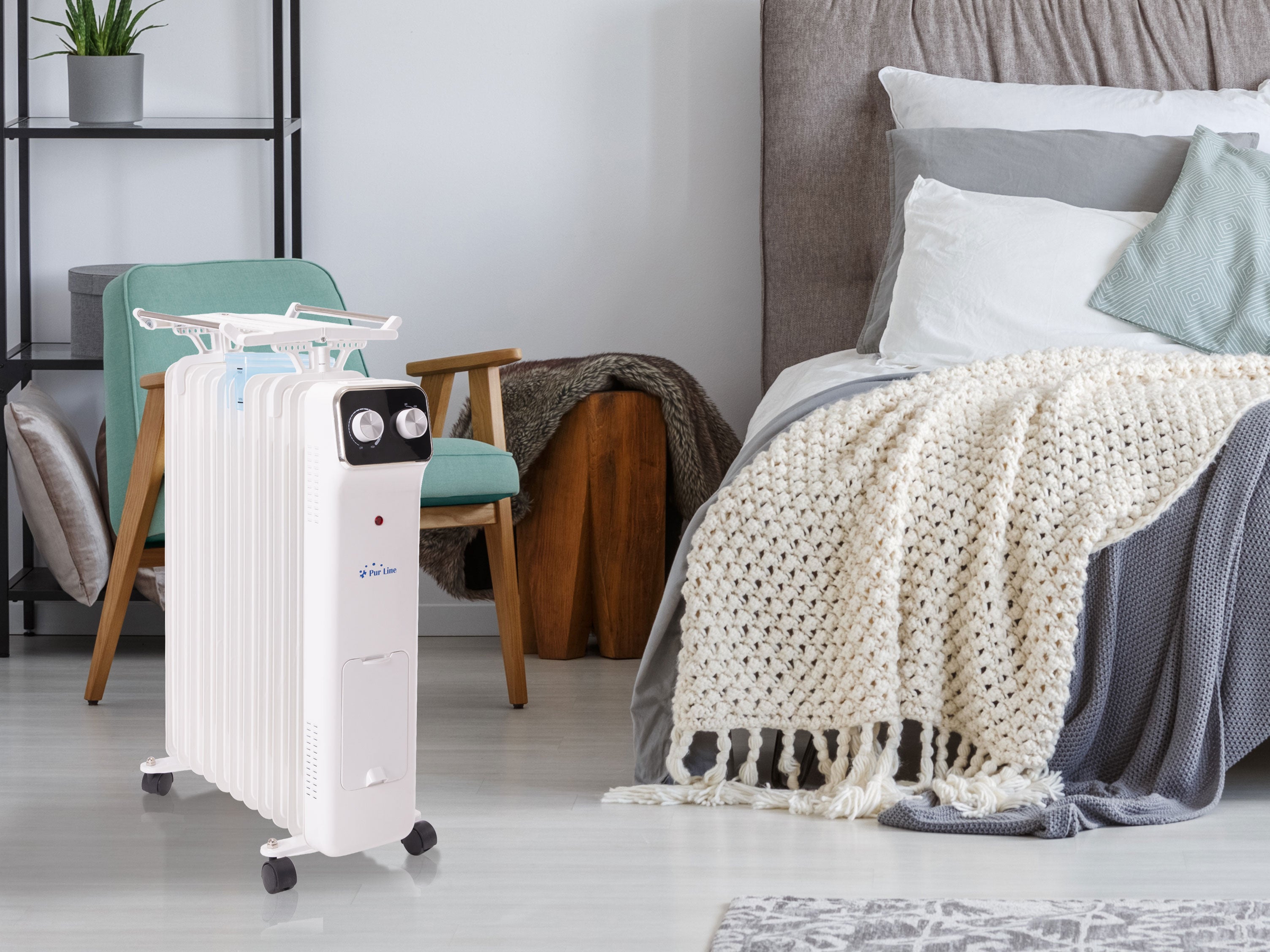 HOTI OR2500: Radiatore a olio a risparmio energetico da 2500 W con contenitore di umidificazione