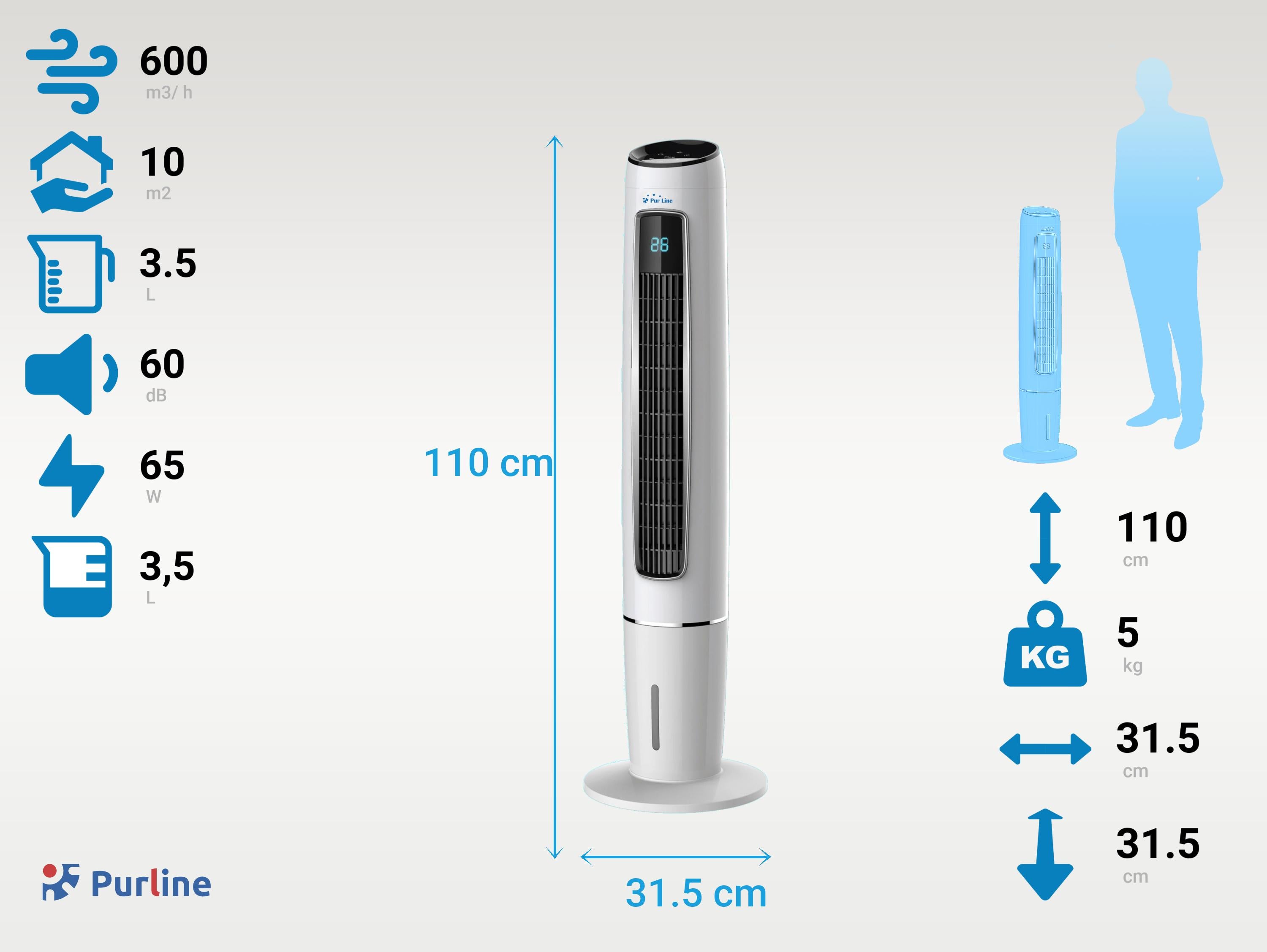 Raffrescatore evaporativo ionizzatore 3 velocitá
