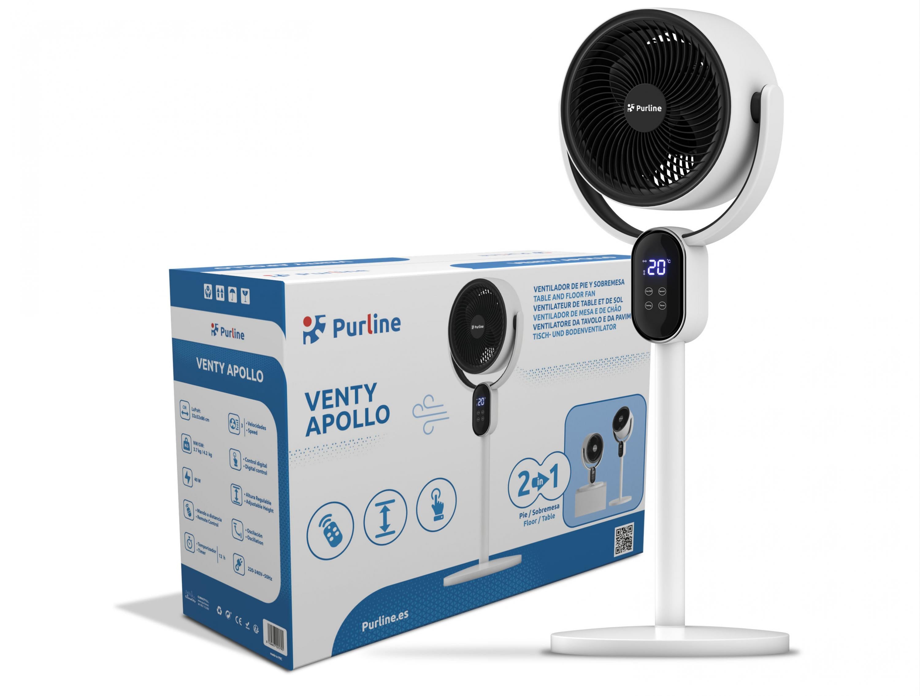 Ventilatore digitale da tavolo e da pavimento