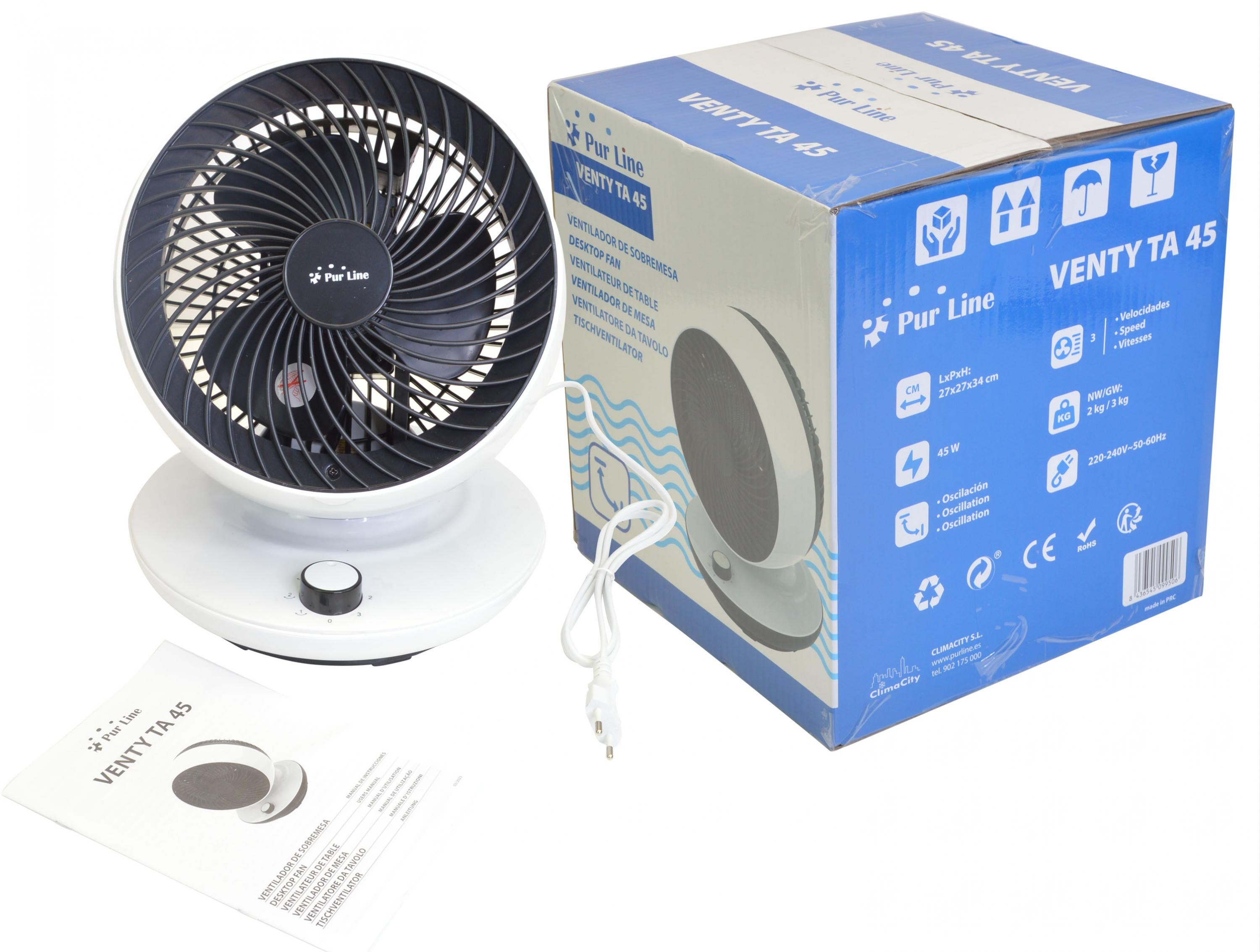 Ventilatore da tavolo con oscillazione verticale