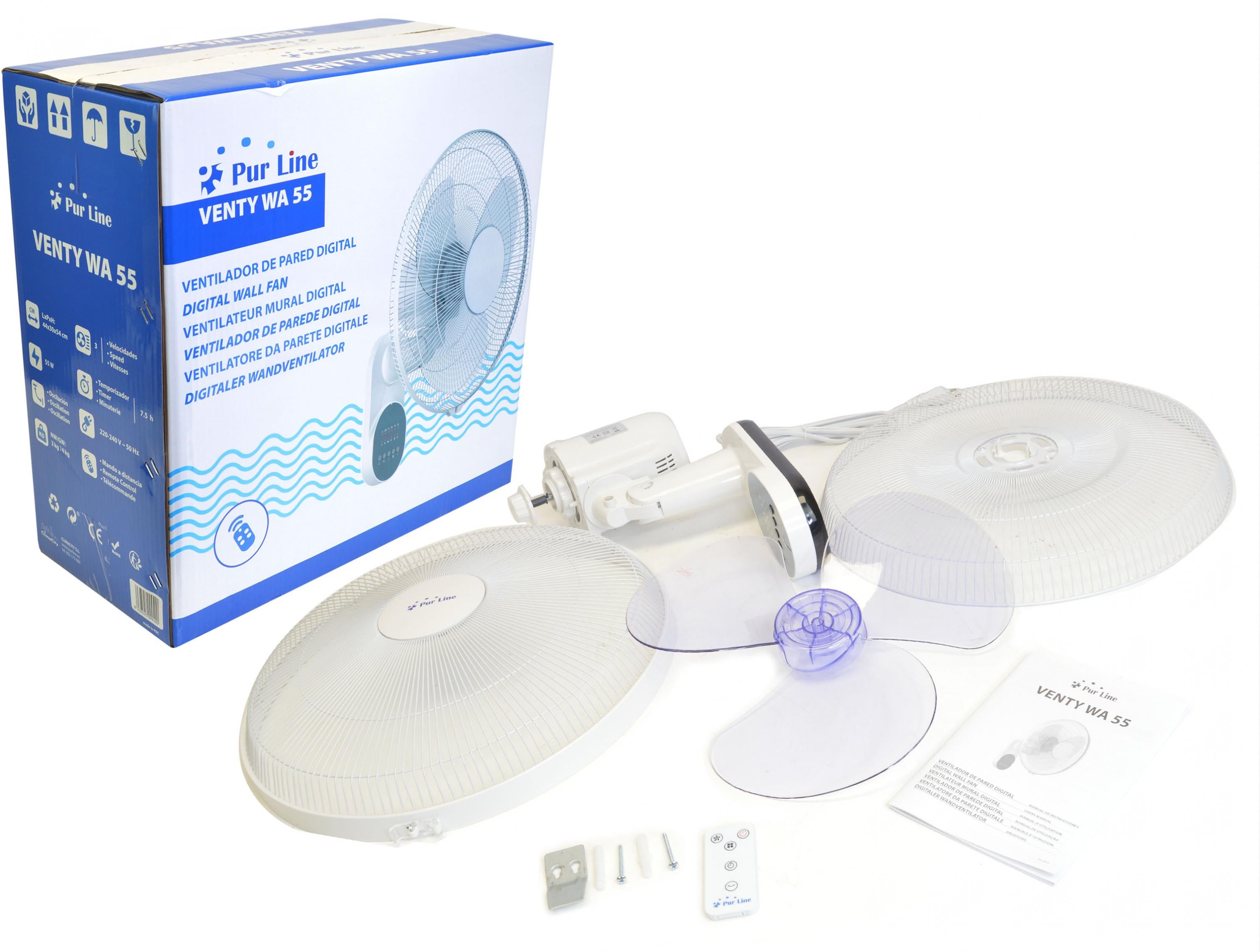 Ventilatore a parete con timer e 3 velocitÃ
