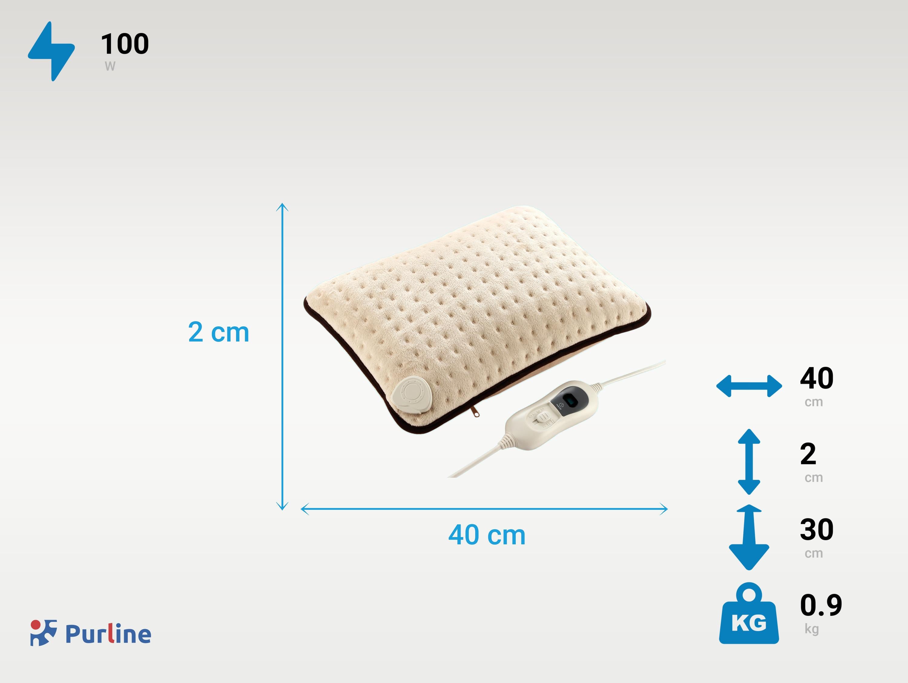 Cuscino con calore elettrico 100W beige beige 40x30cm