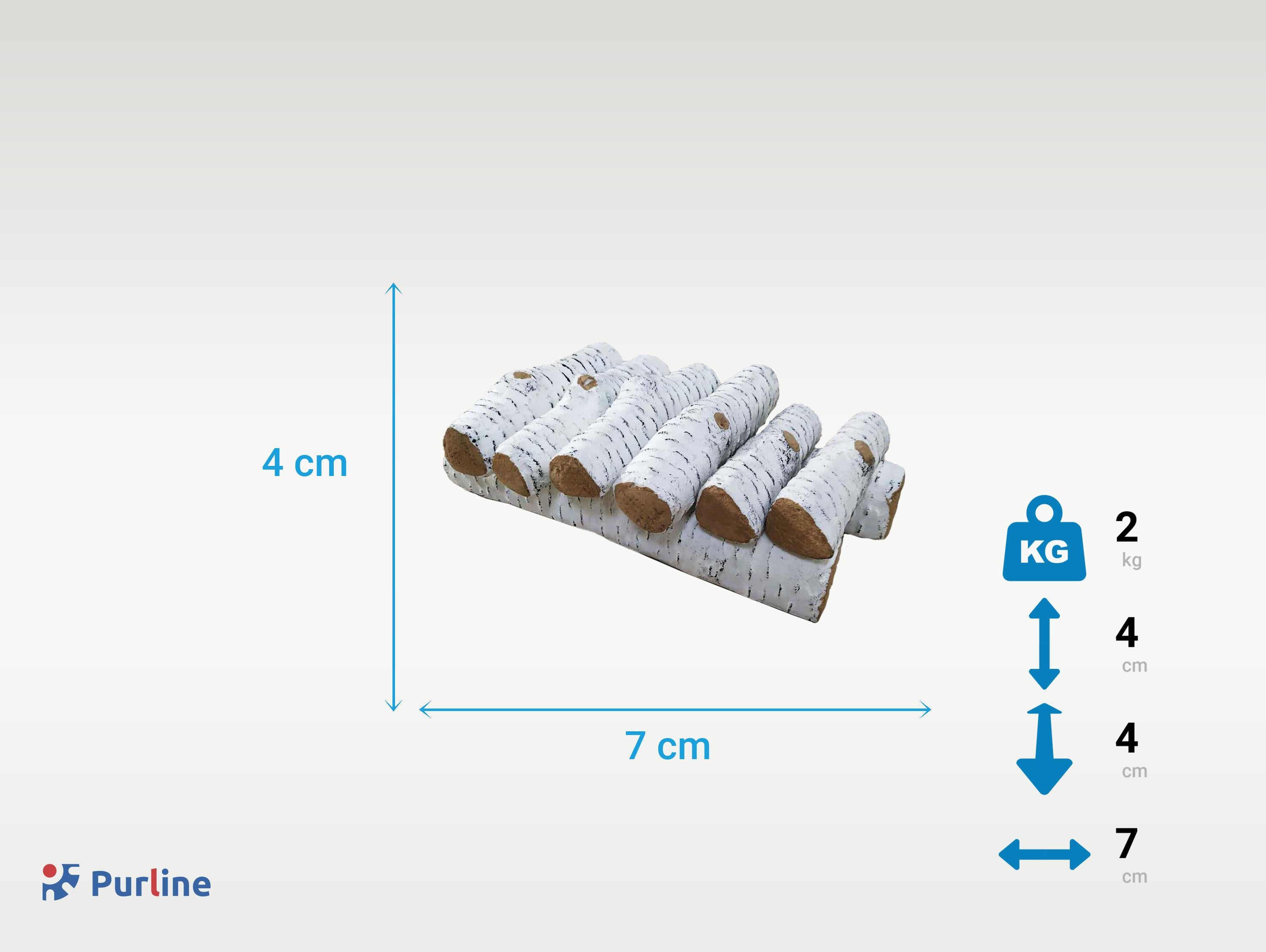 Ceppi decorativi in fibra ceramica bianca (8 pezzi)