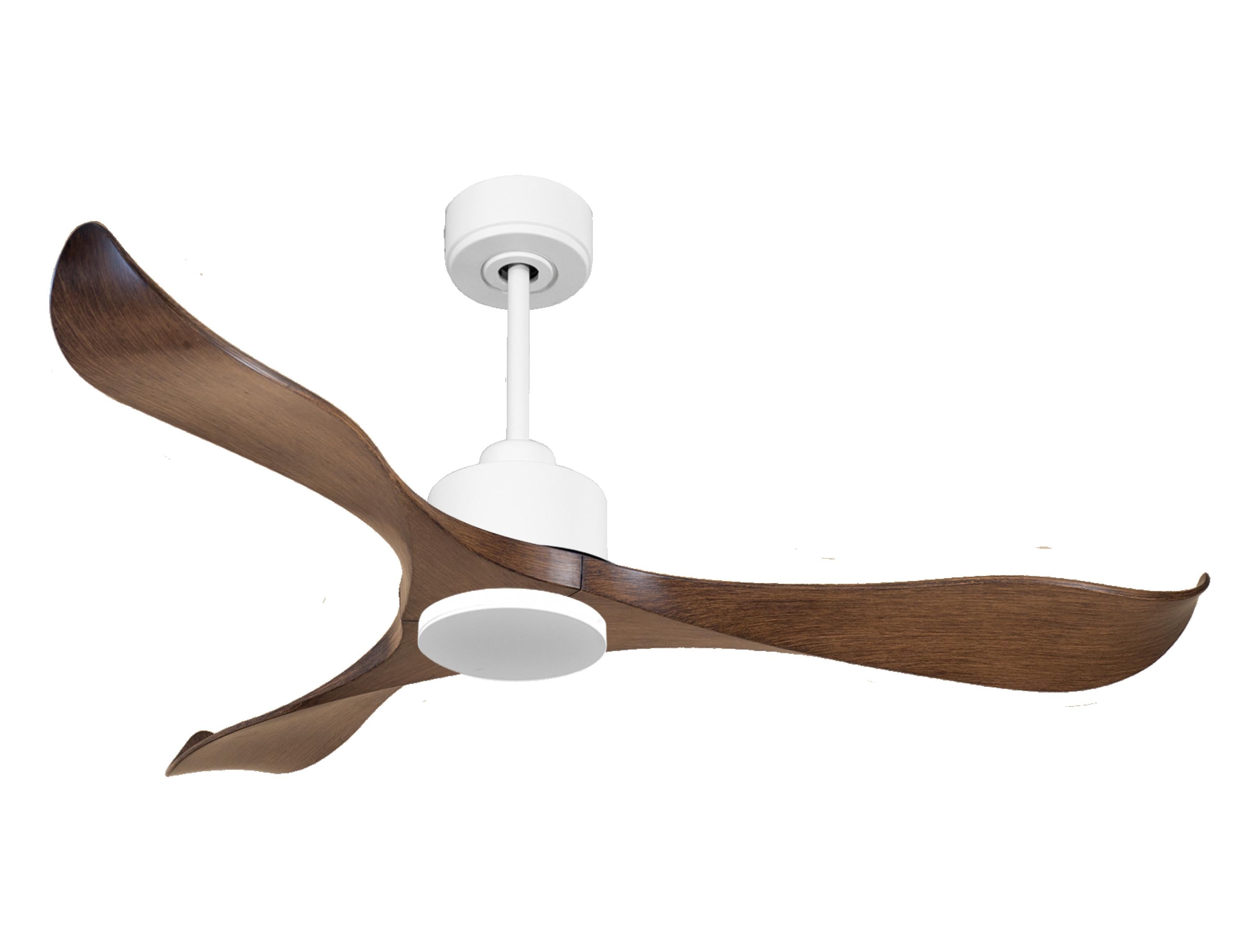 Ventilatore da soffitto Reversibile Termostato Wifi Motore CC Tetti inclinati Telecomando Adattatore 2/3 lame Hypersilence Memoria