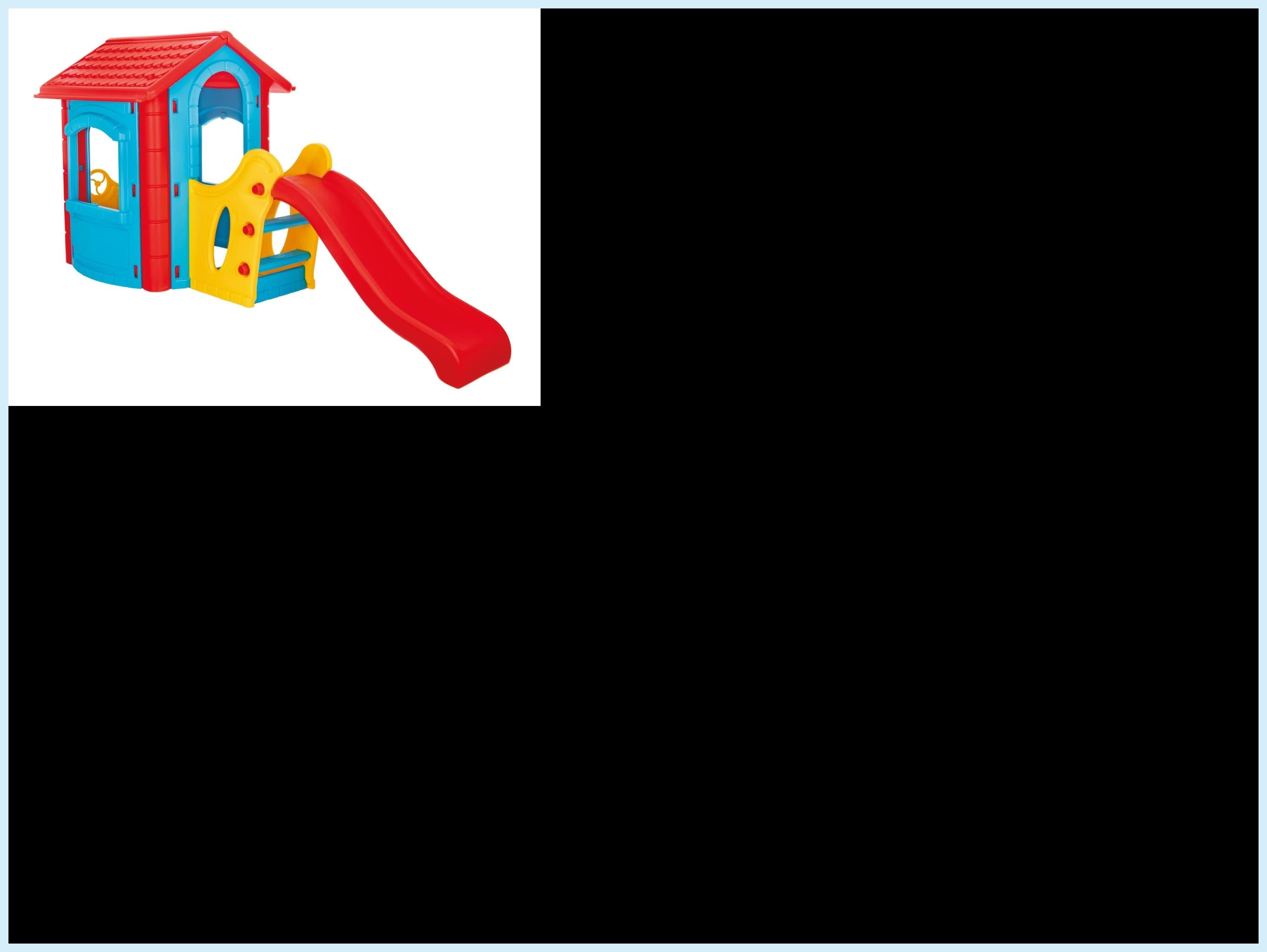 Casetta di plastica con scivolo HAPPY HOUSE WITH SLIDE