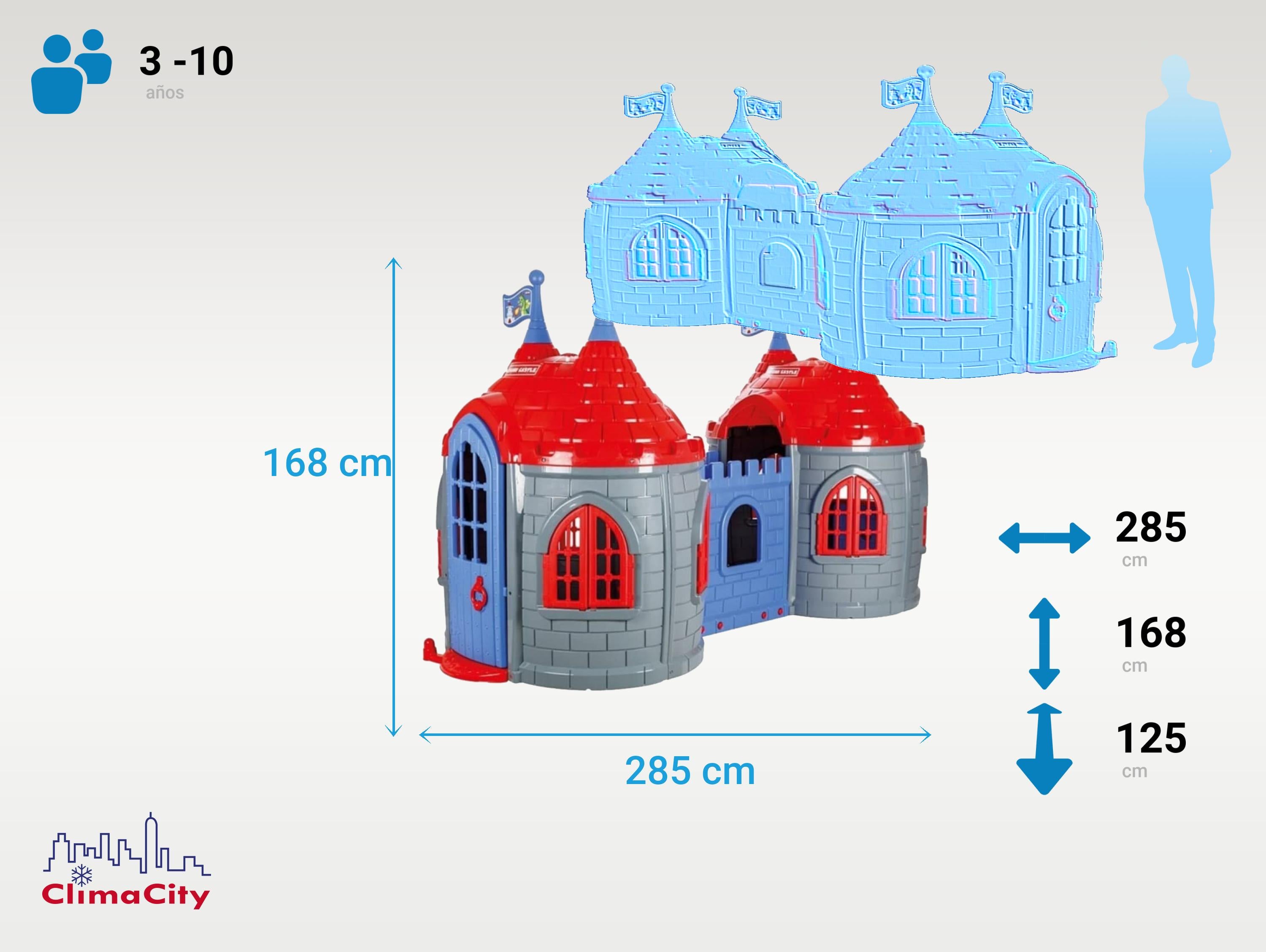 Castello per bambini con due torri DOUBLE DRAGON CASTLE