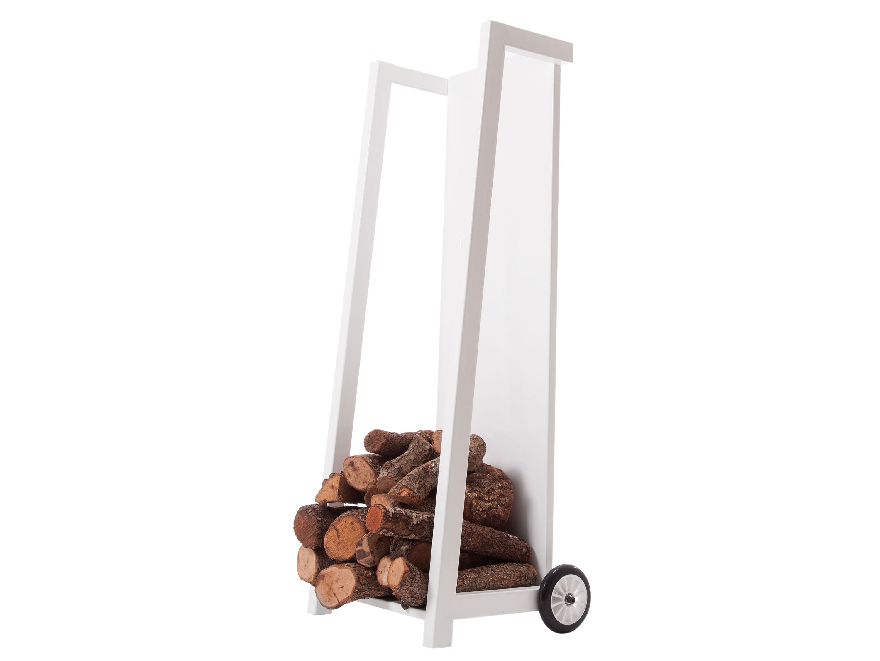 Carrello Portalegna Acciaio Bianco