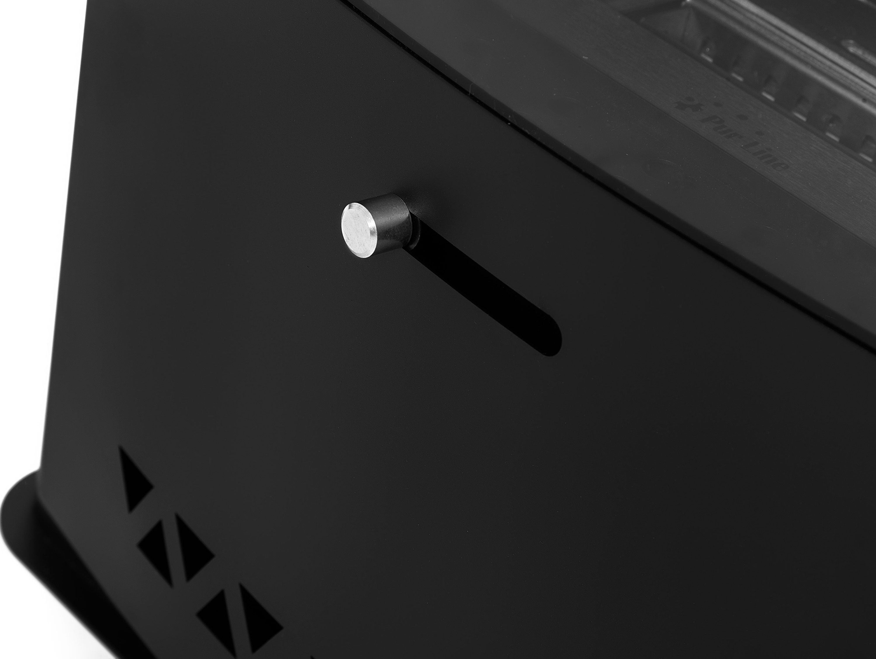 Stufa rettangolare a etanolo con design in acciaio nero