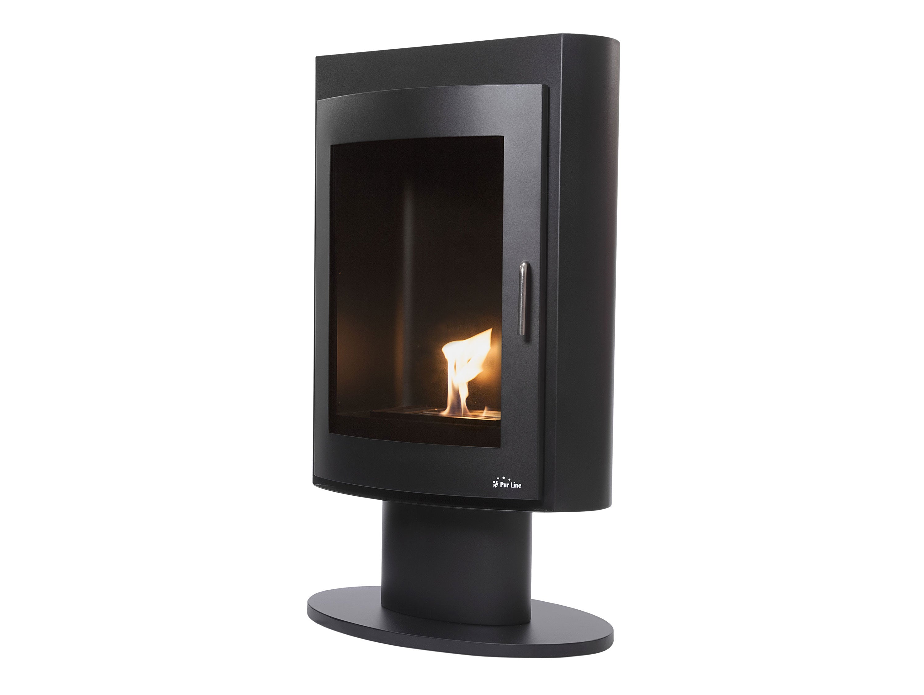 Stufa a etanolo design quadrato in acciaio nero