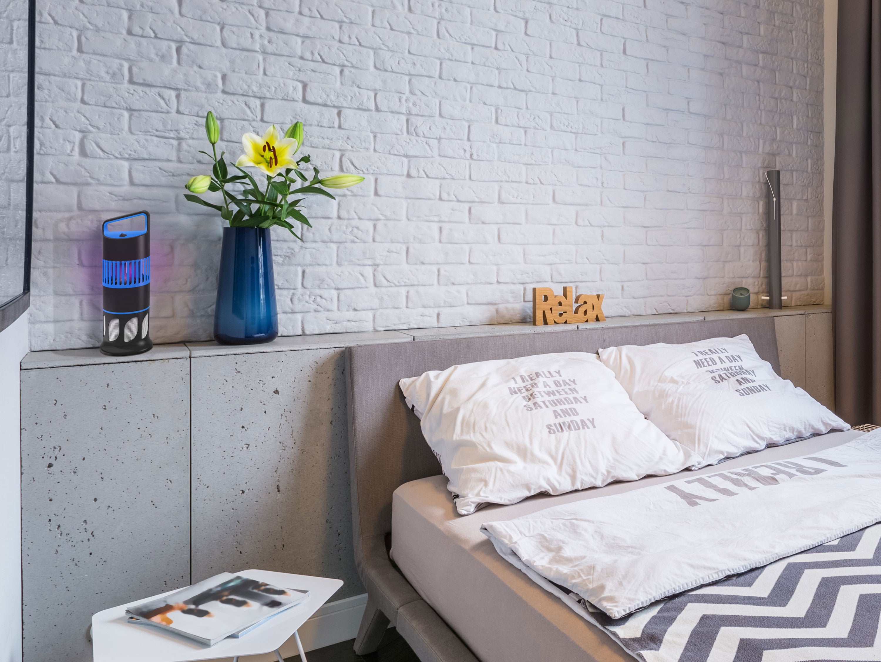 Lampada Anti-Insetti da tavolo con luce ultravioletta 13W con una ventola per superfici di 80m2