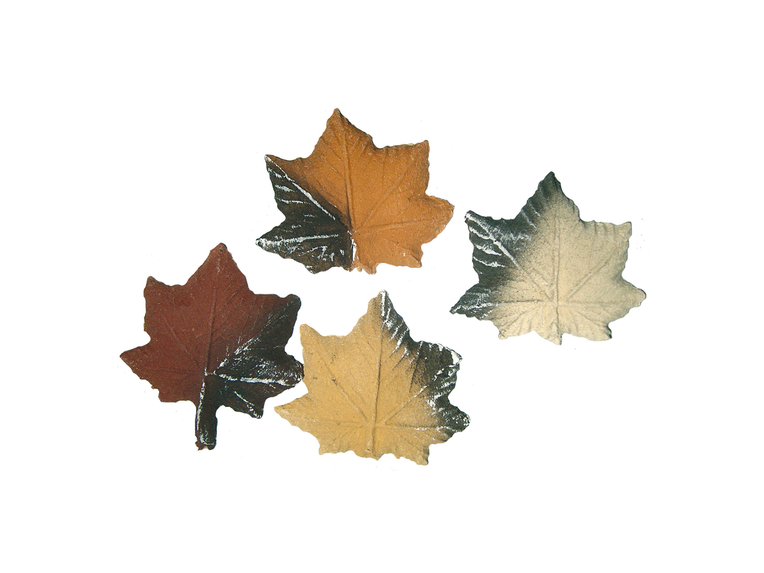 Foglie decorative in fibra ceramica per biocamini 4 unità