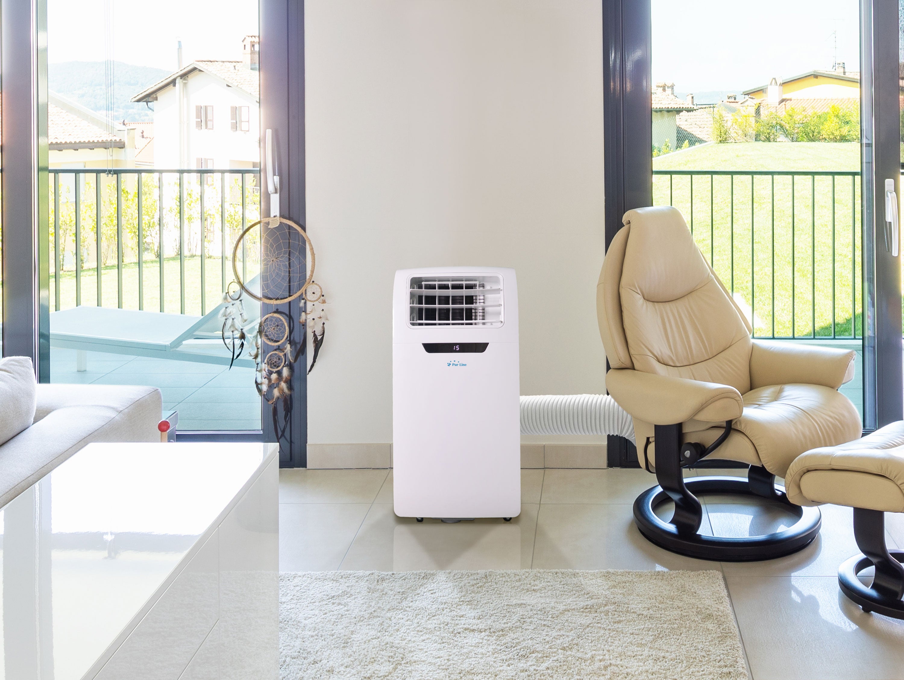 Condizionatore d'aria portatile ventilatore deumificatore con display frontale