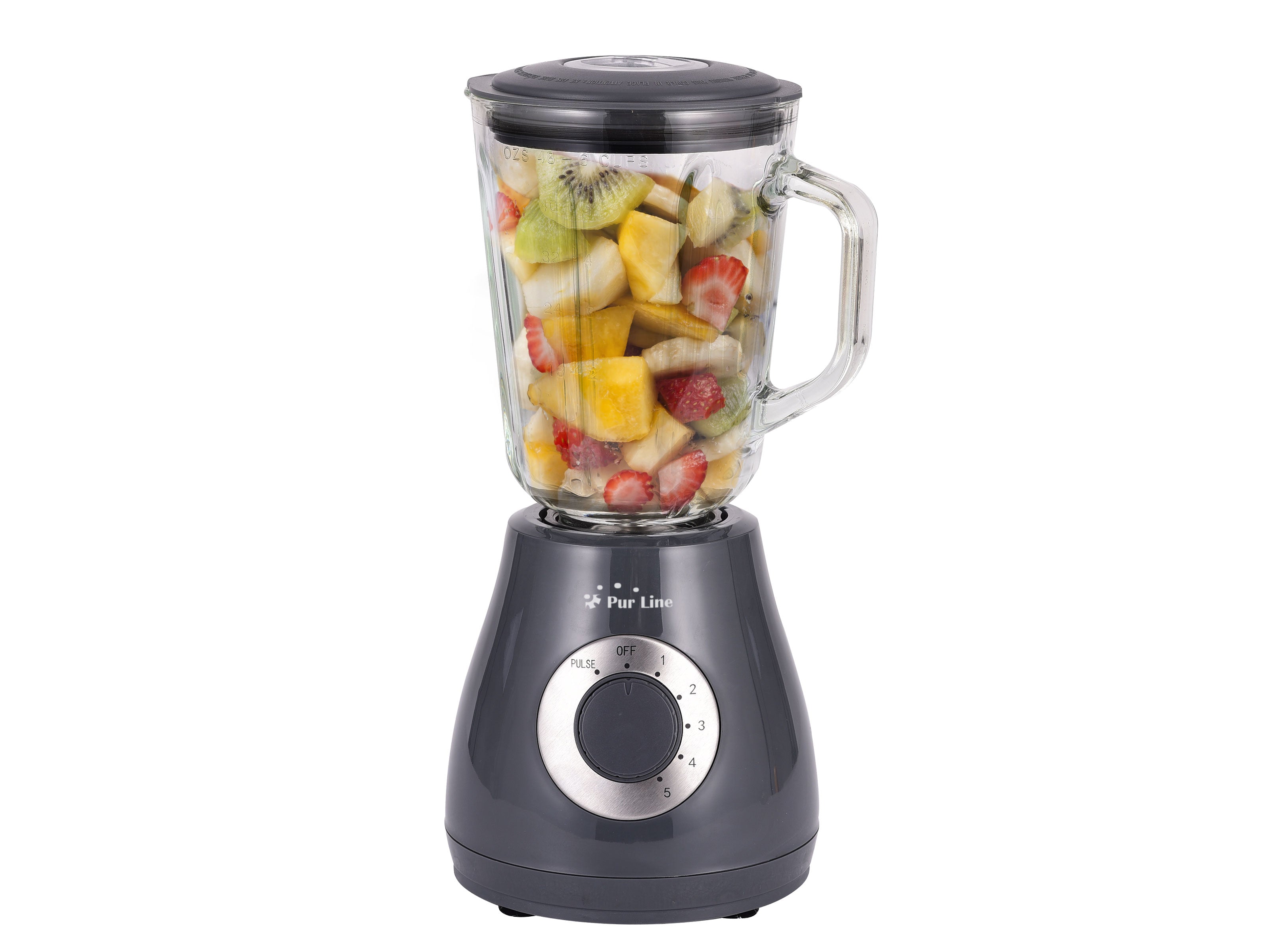 Frullatore a Bicchiere 400 W con caraffa in Vetro e 5 velocità Lame in Acciaio Inox
