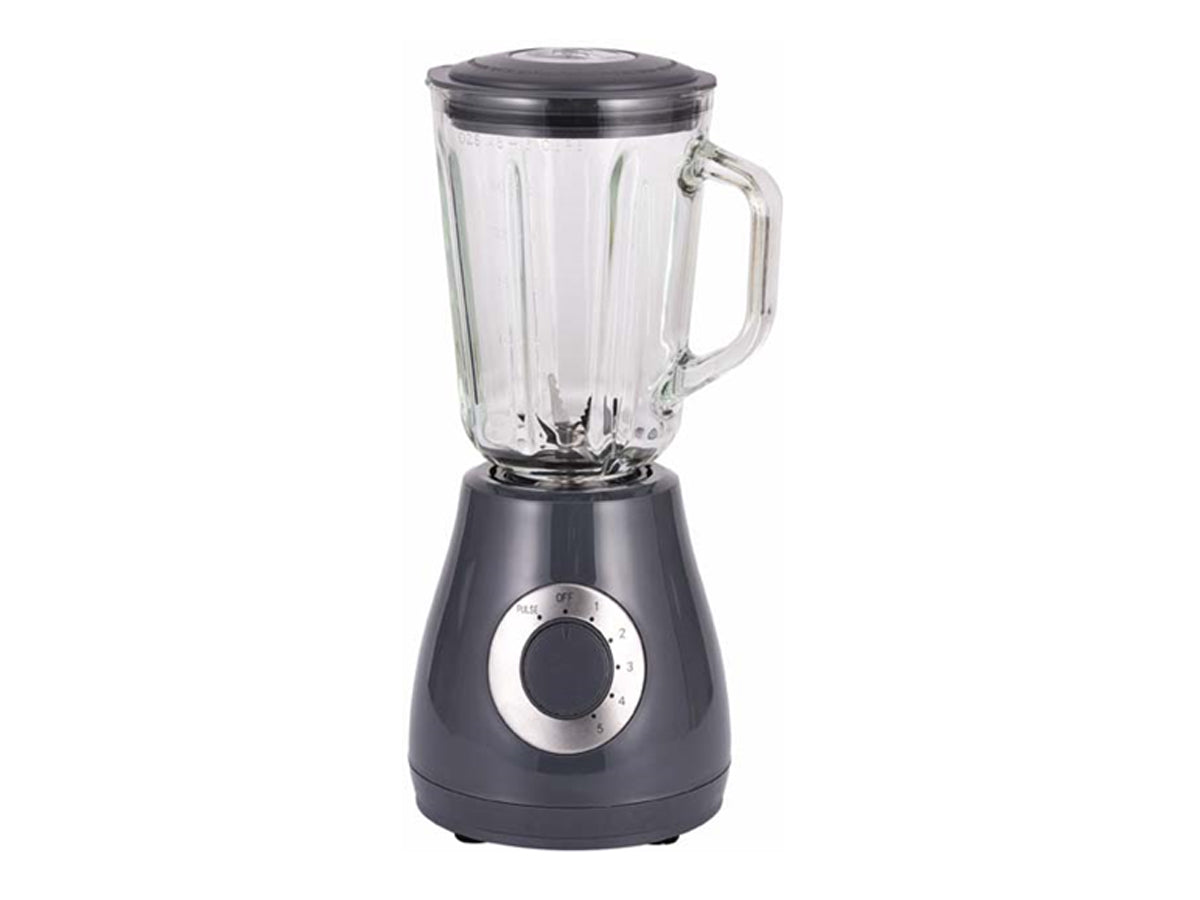 Frullatore a Bicchiere 400 W con caraffa in Vetro e 5 velocità Lame in Acciaio Inox