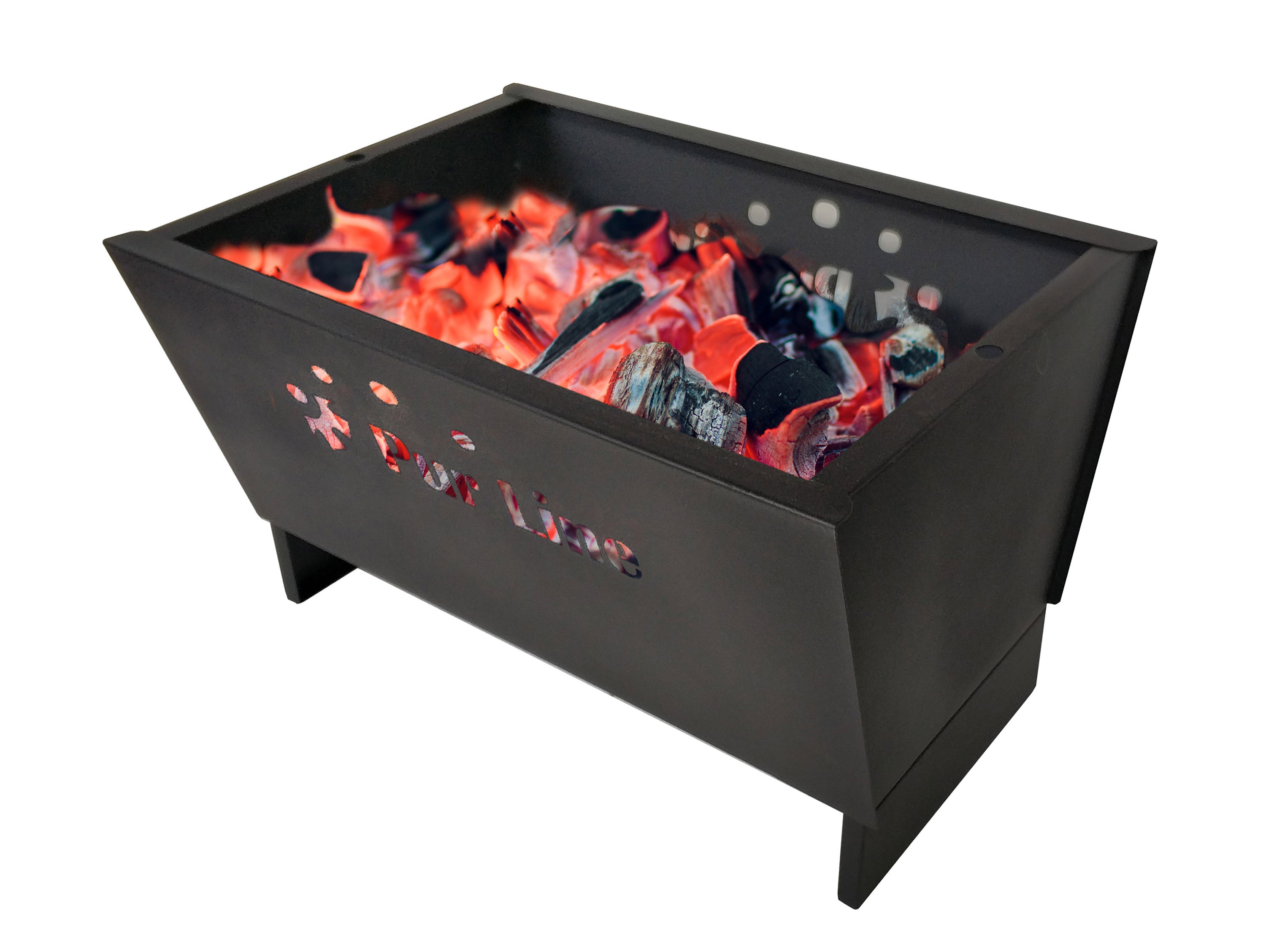 Braciere da Esterno in acciaio nero 2 in 1 con refrigeratore