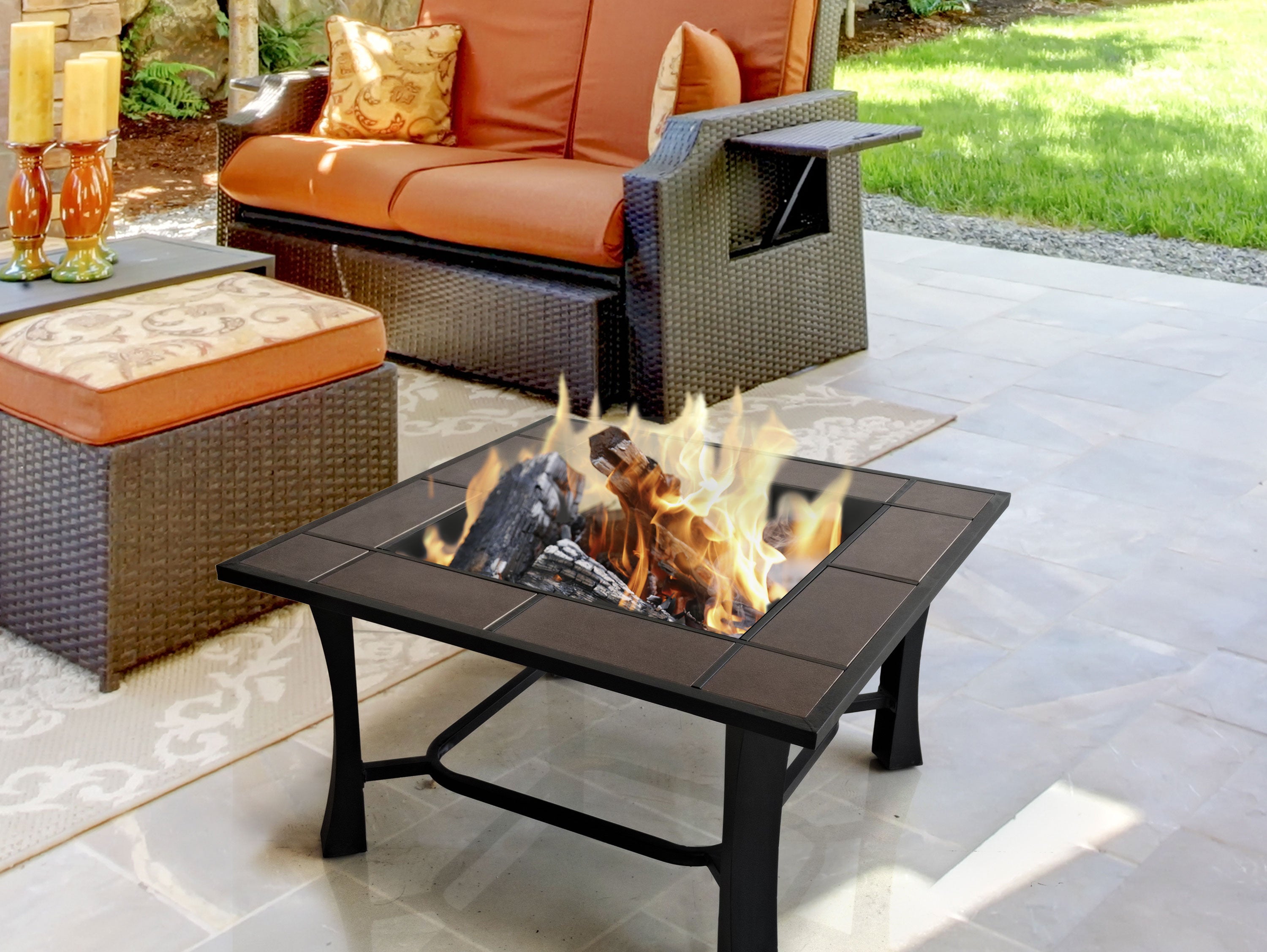 Barbecue braciere da esterno in ceramica e marmo