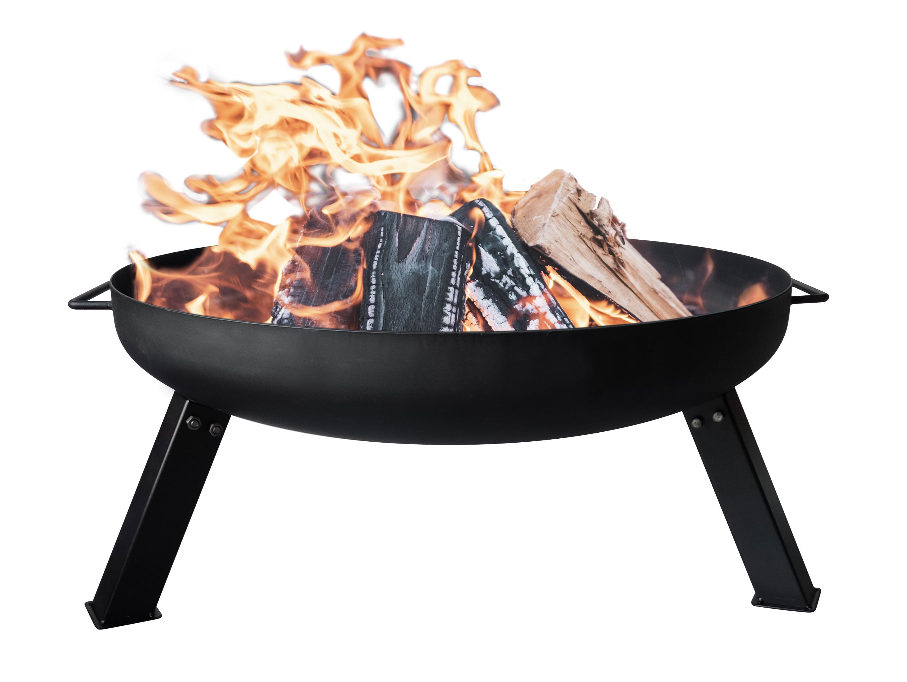 Braciere da esterno con gambe in acciaio nero