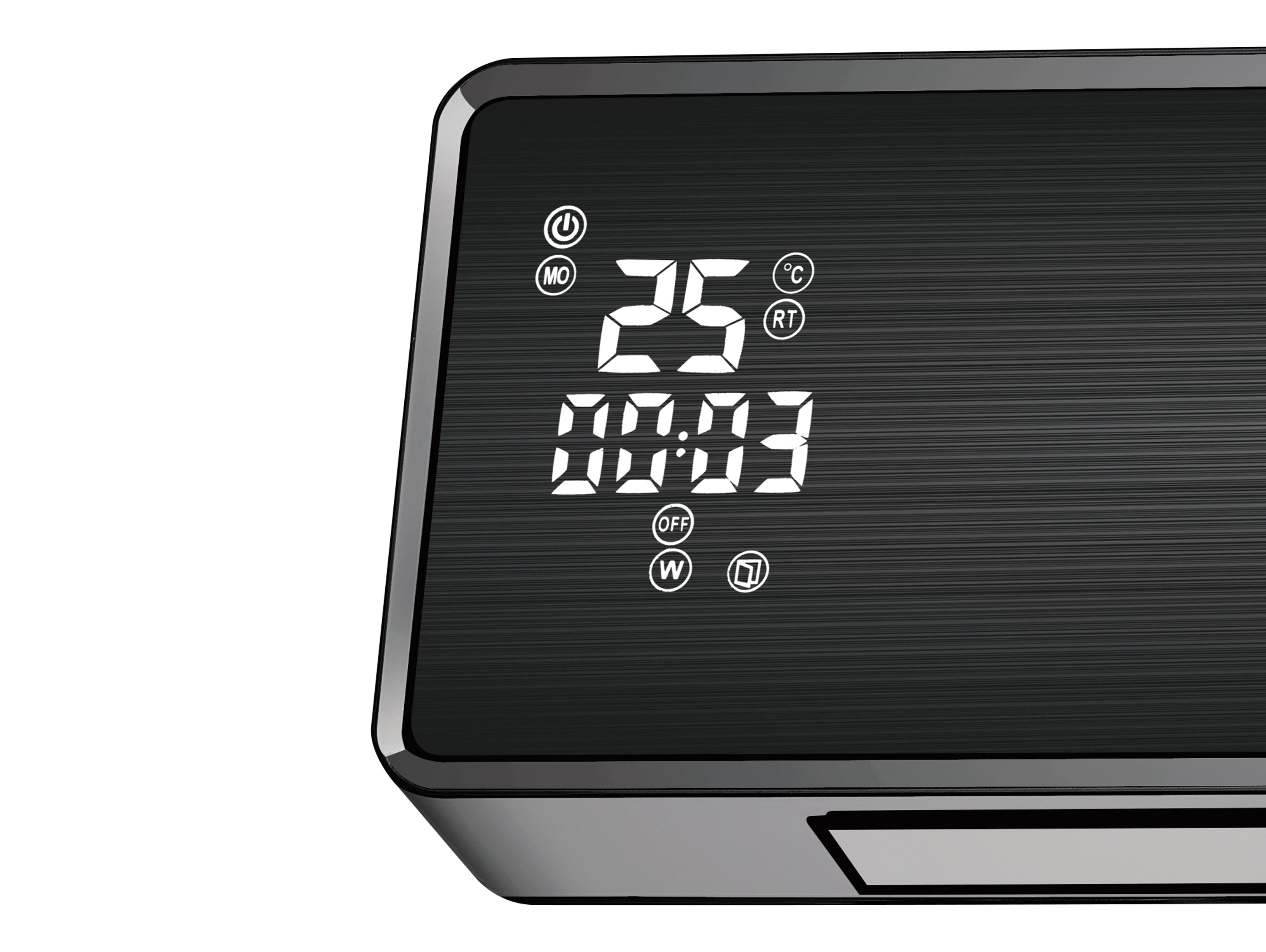 Riscaldatore split a parete 2000 W con frontale in vetro nero con controllo WIFI