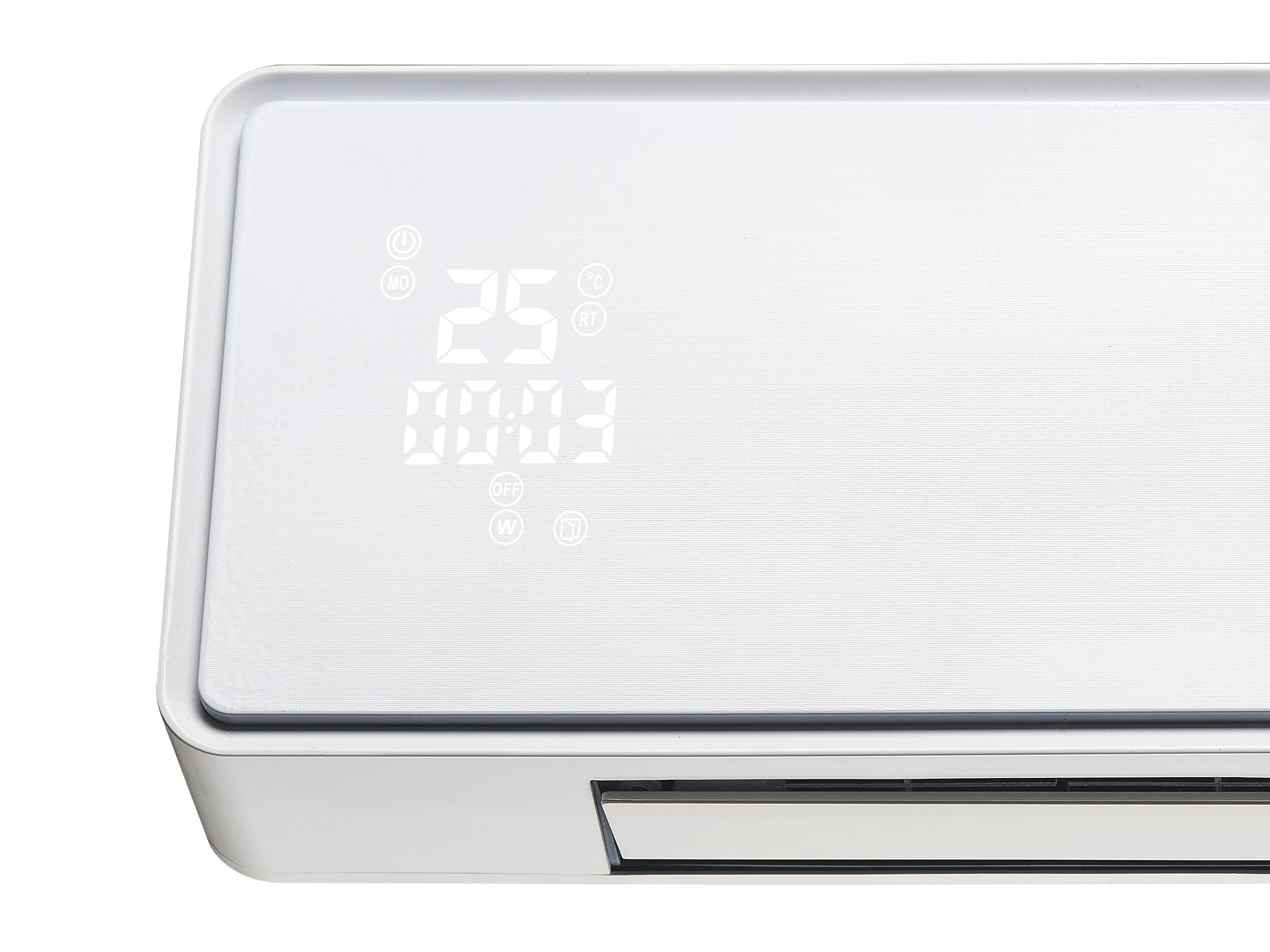 Stufa a parete in ceramica 2000 W frontale in vetro argento telecomando e timer