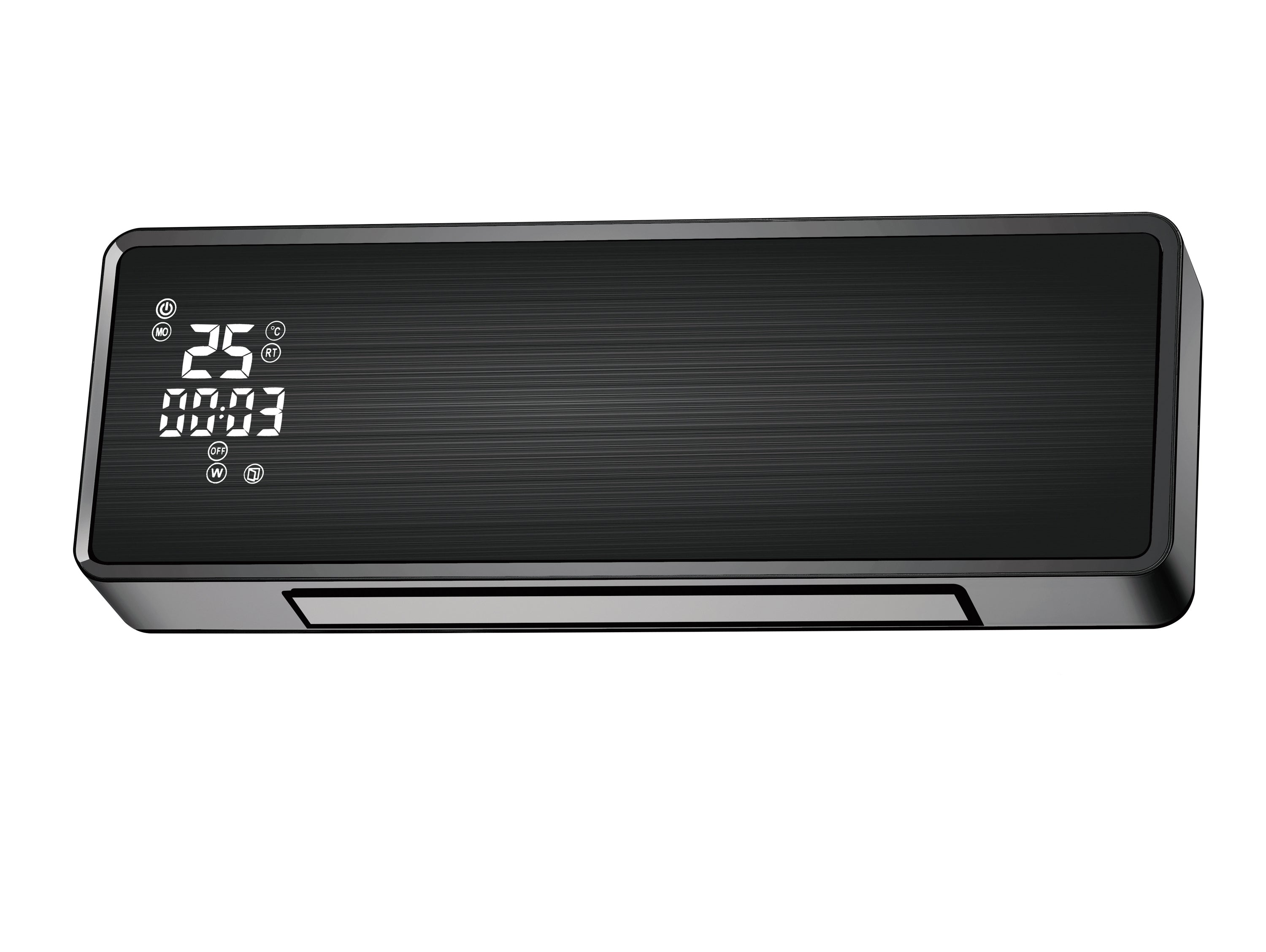 Riscaldatore split a parete 2000 W con frontale in vetro nero con controllo WIFI