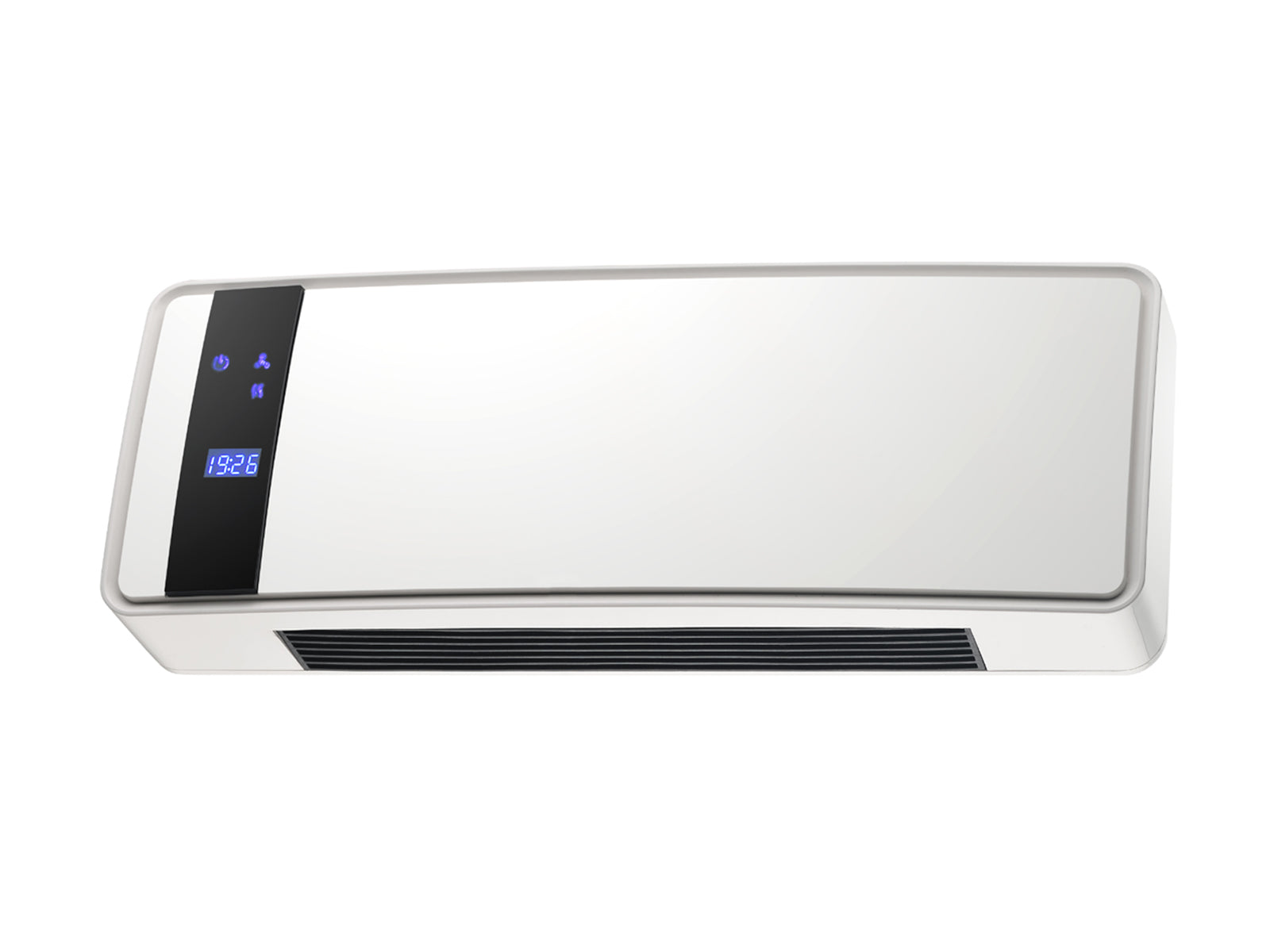 Stufa a parete in ceramica da 2000W con display digitale, telecomando e timer