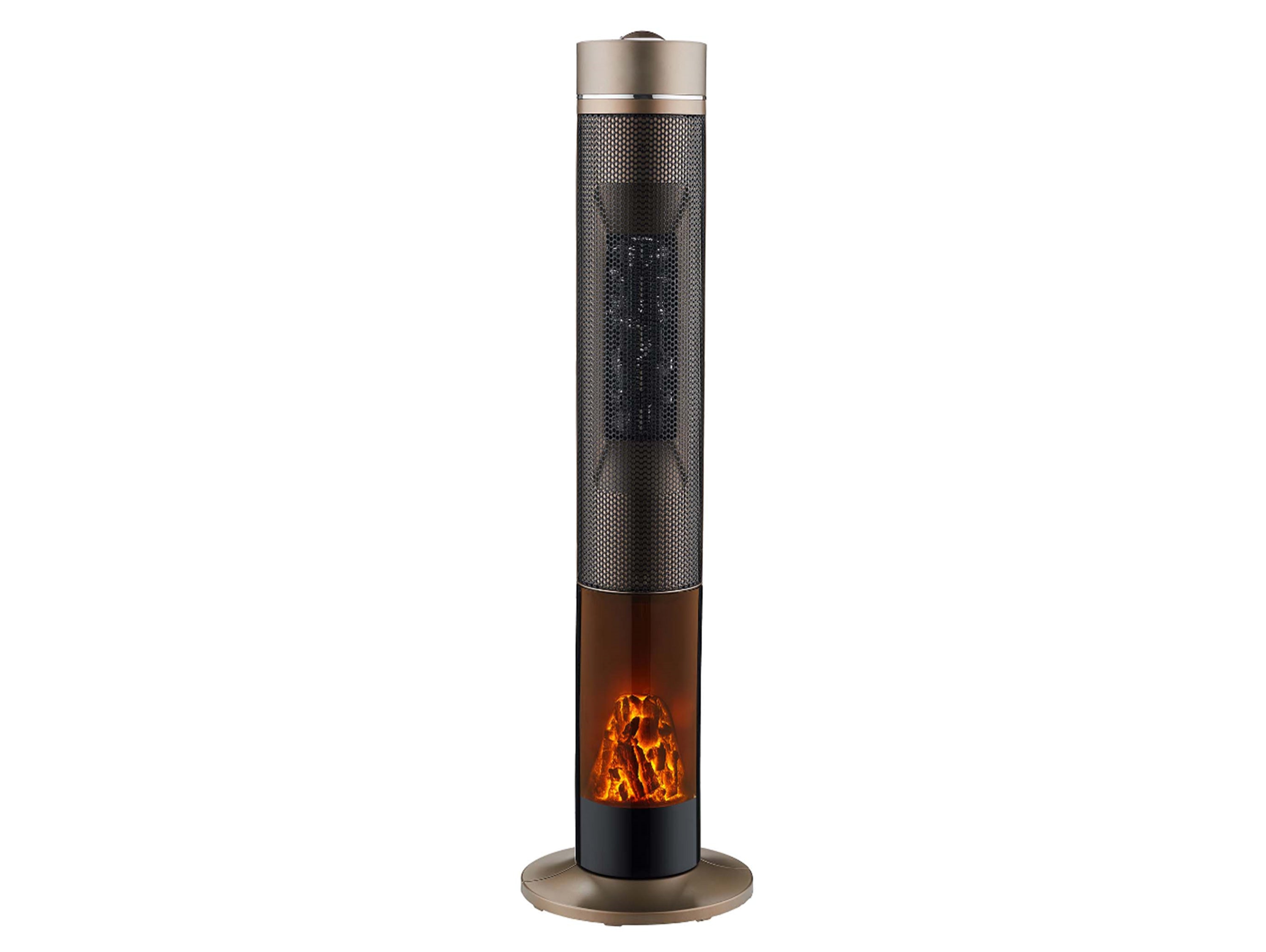 Stufa meccanica a torre da 2kW con effetto fuoco elettrico