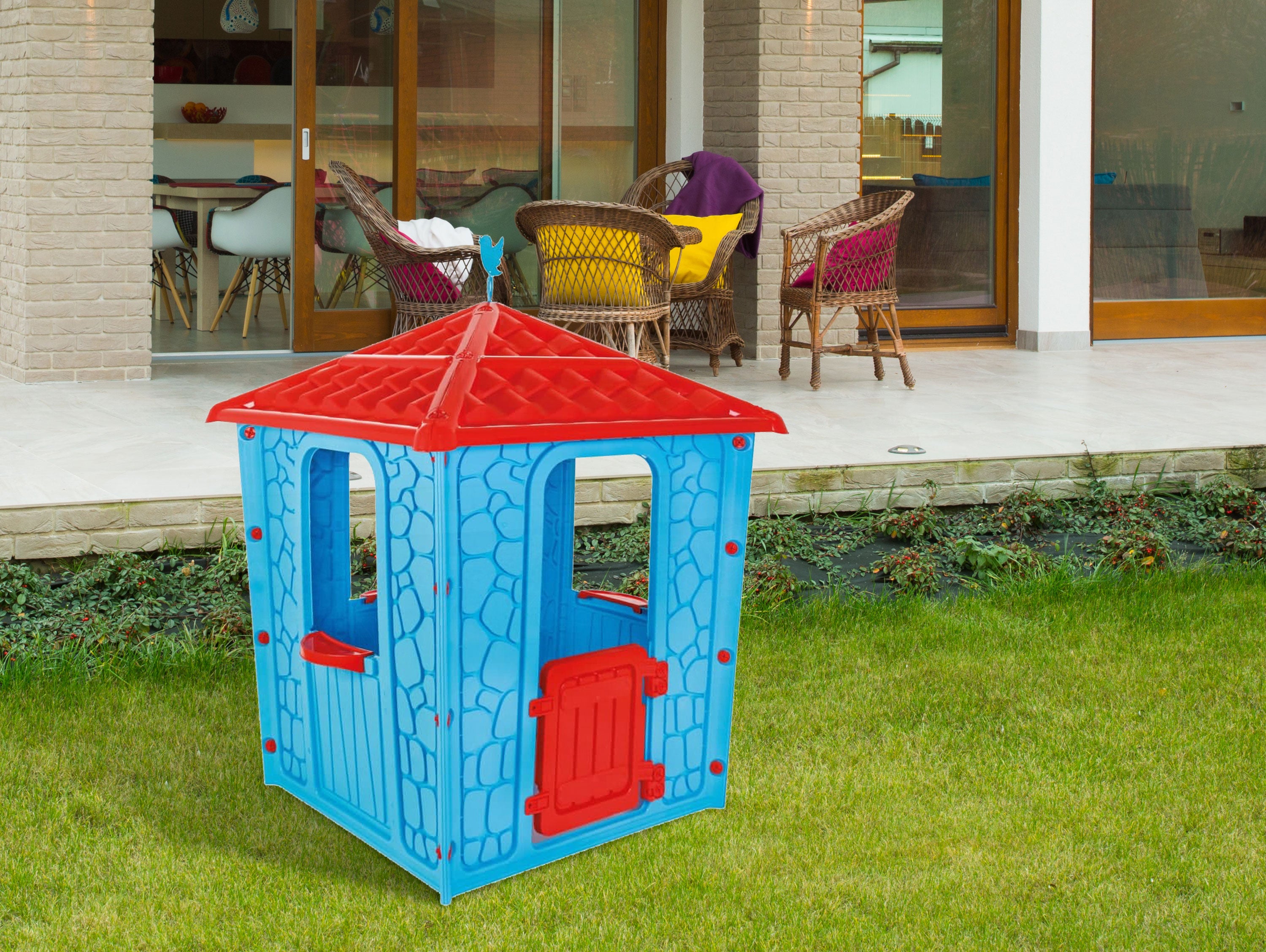 Casetta di plastica per bambini STONE HOUSE