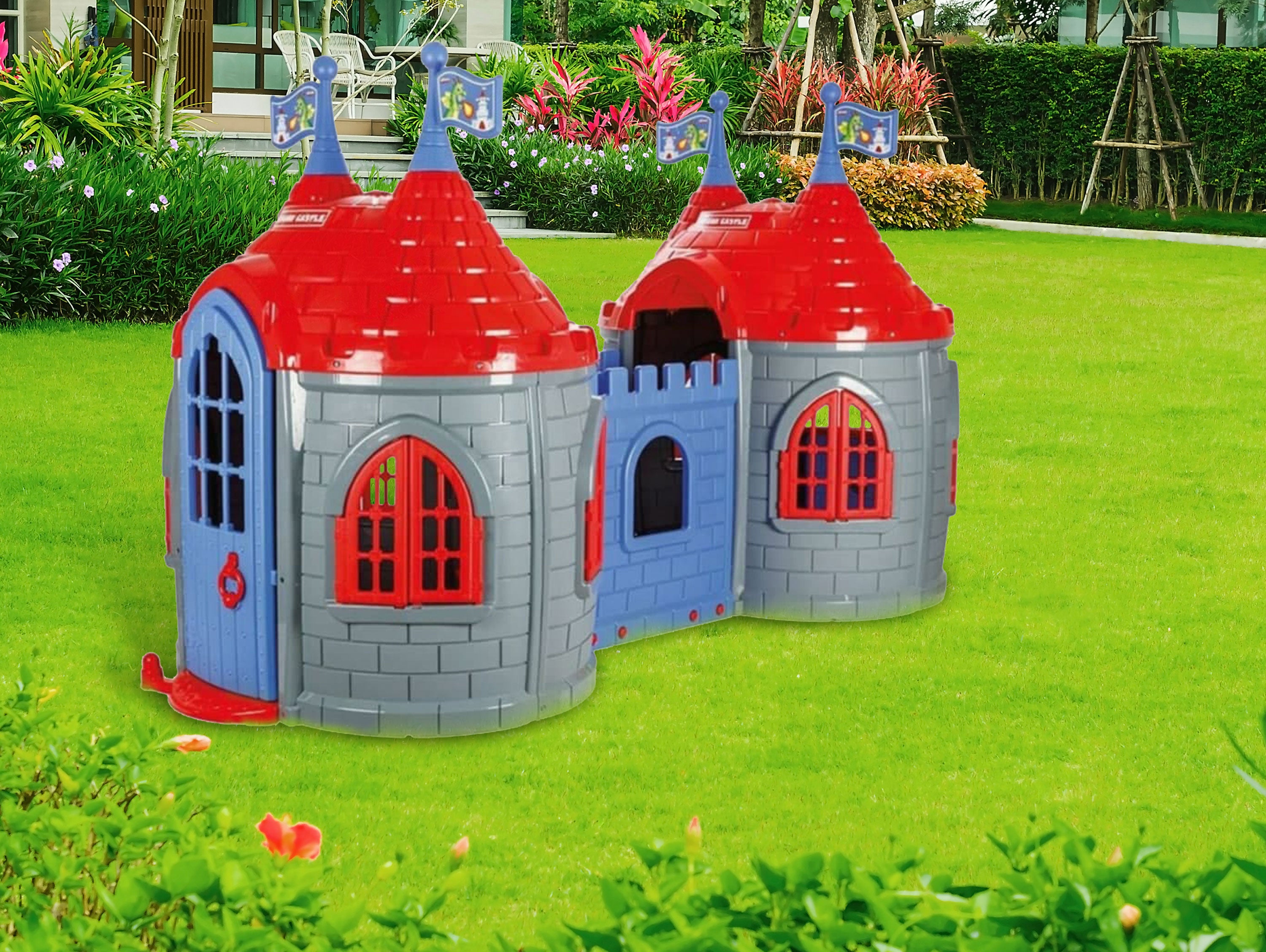 Castello per bambini con due torri DOUBLE DRAGON CASTLE