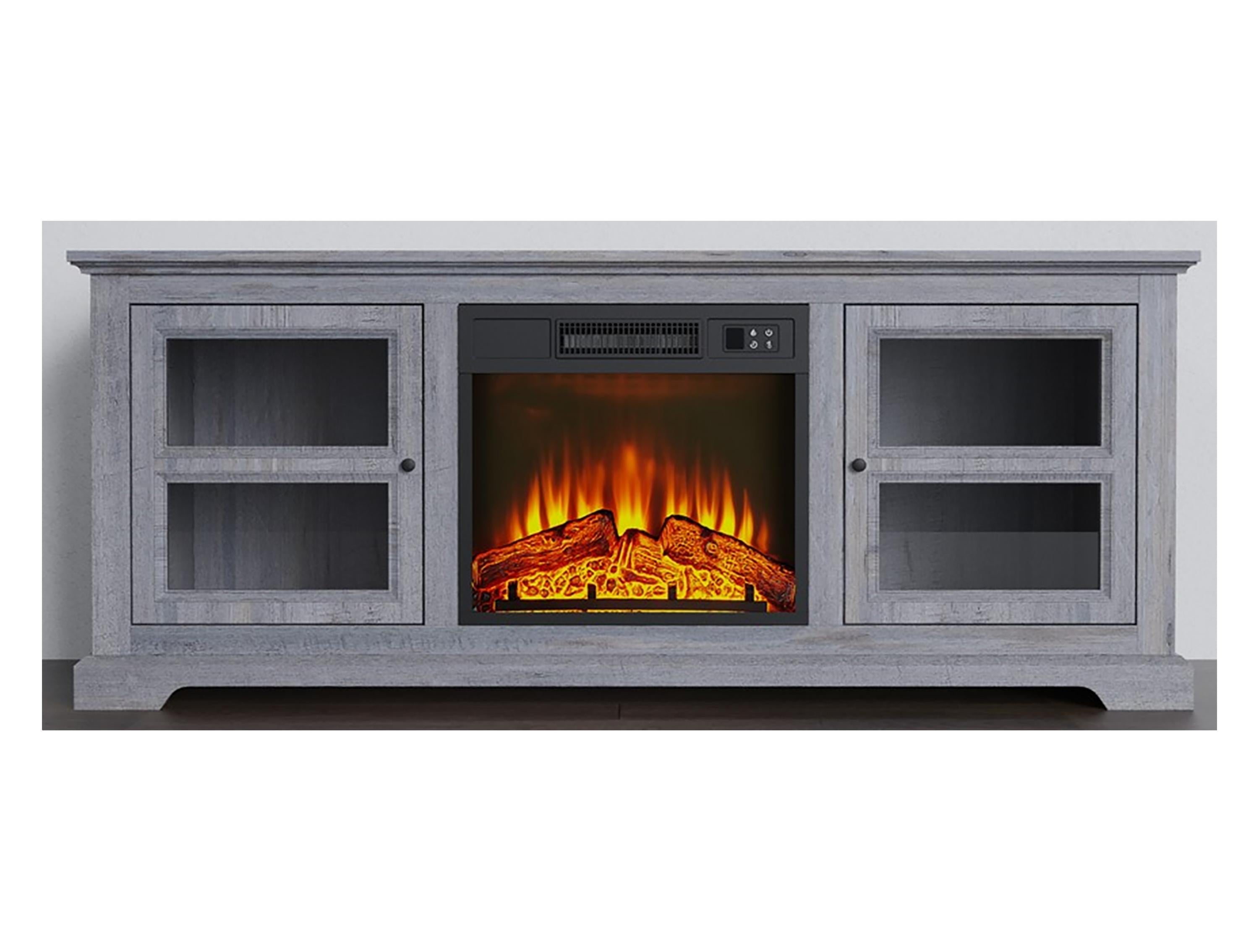 Credenza con camino elettrico colore grigio 2000W