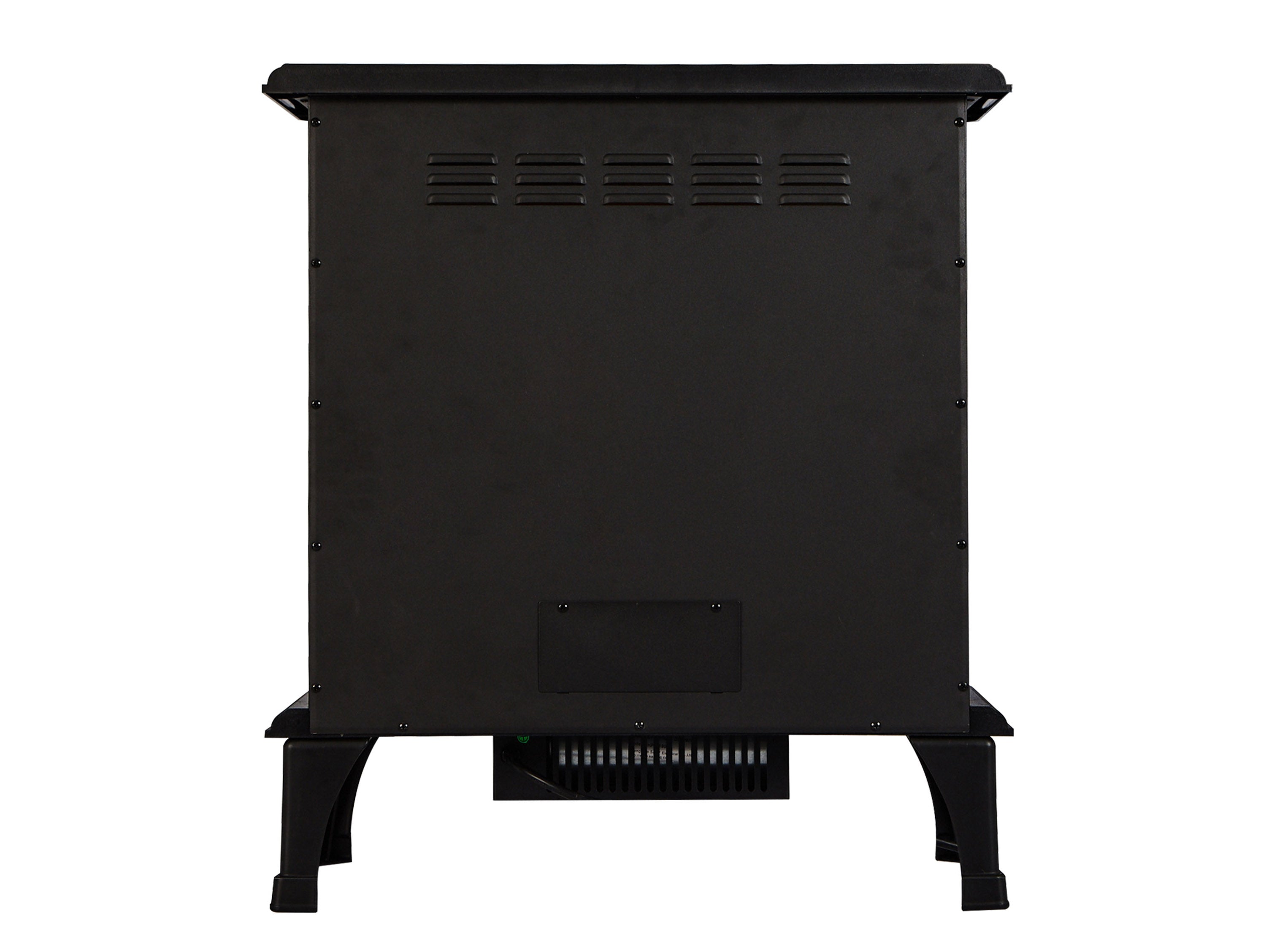 Caminetto elettrico 2kW in acciaio nero con telecomando