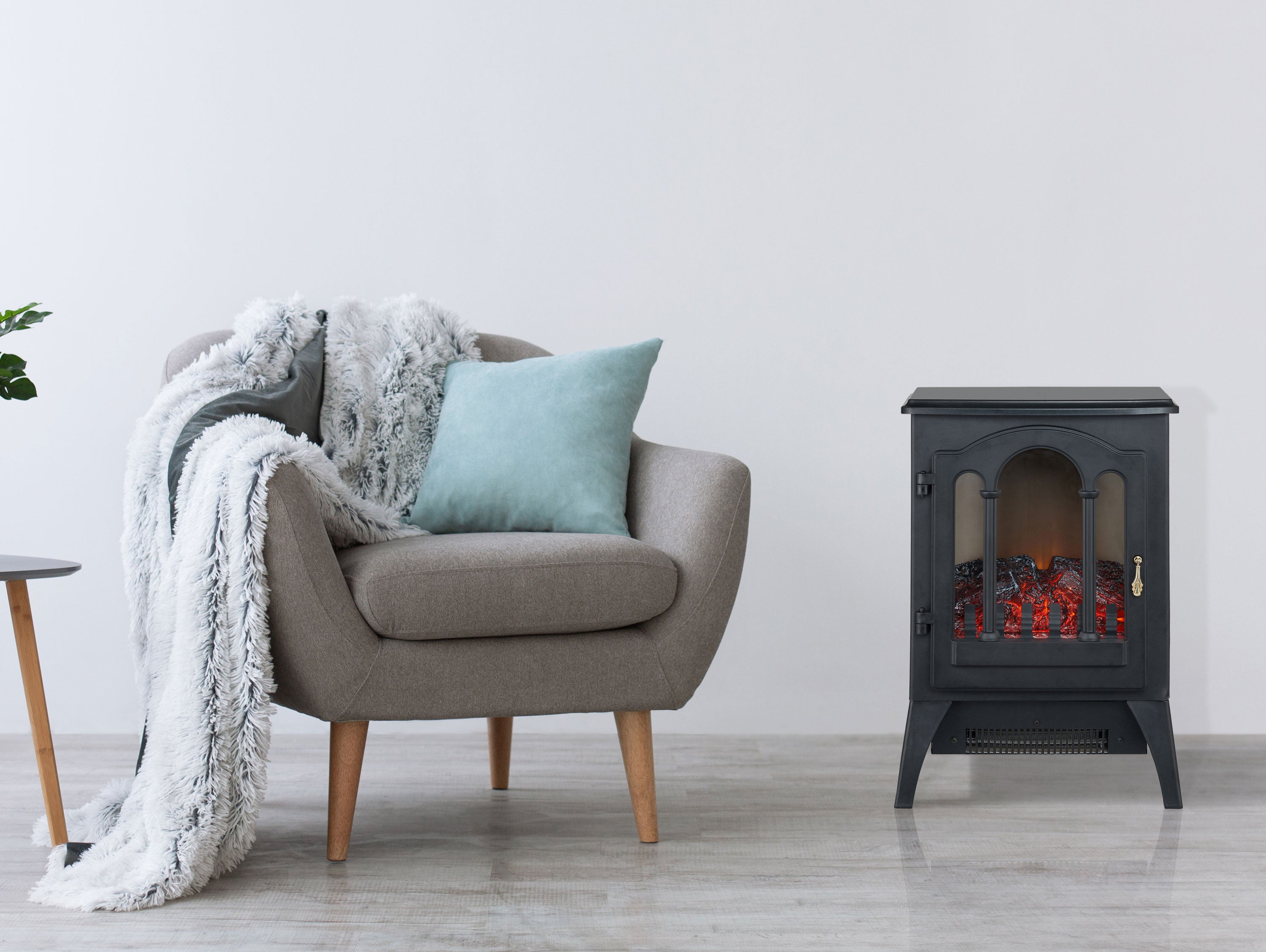 Caminetto elettrico 2kW in stile vintage