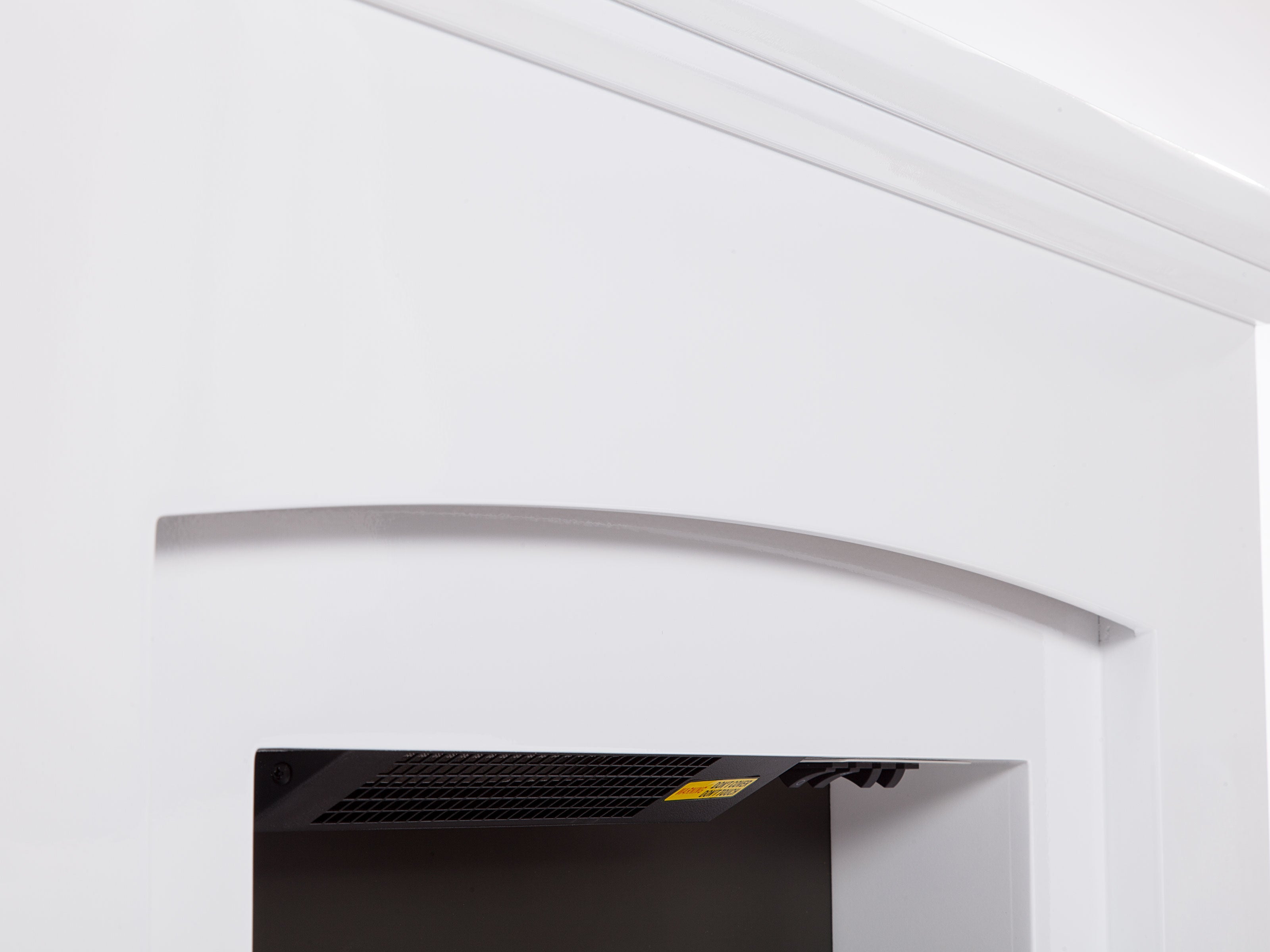 Caminetto elettrico a parete 2kW in acciaio laccato bianco con LED e telecomando