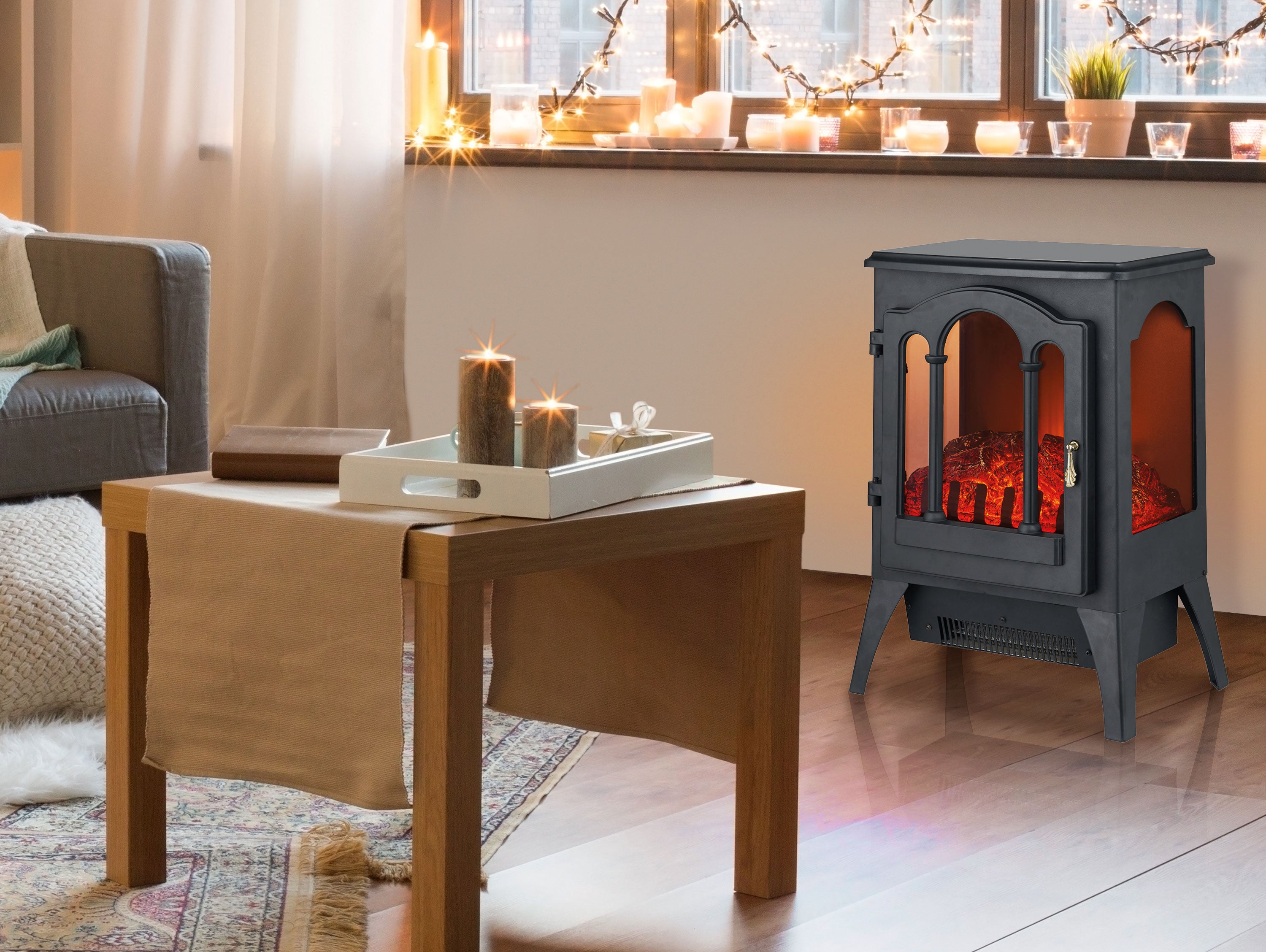 Caminetto elettrico 2kW in stile vintage