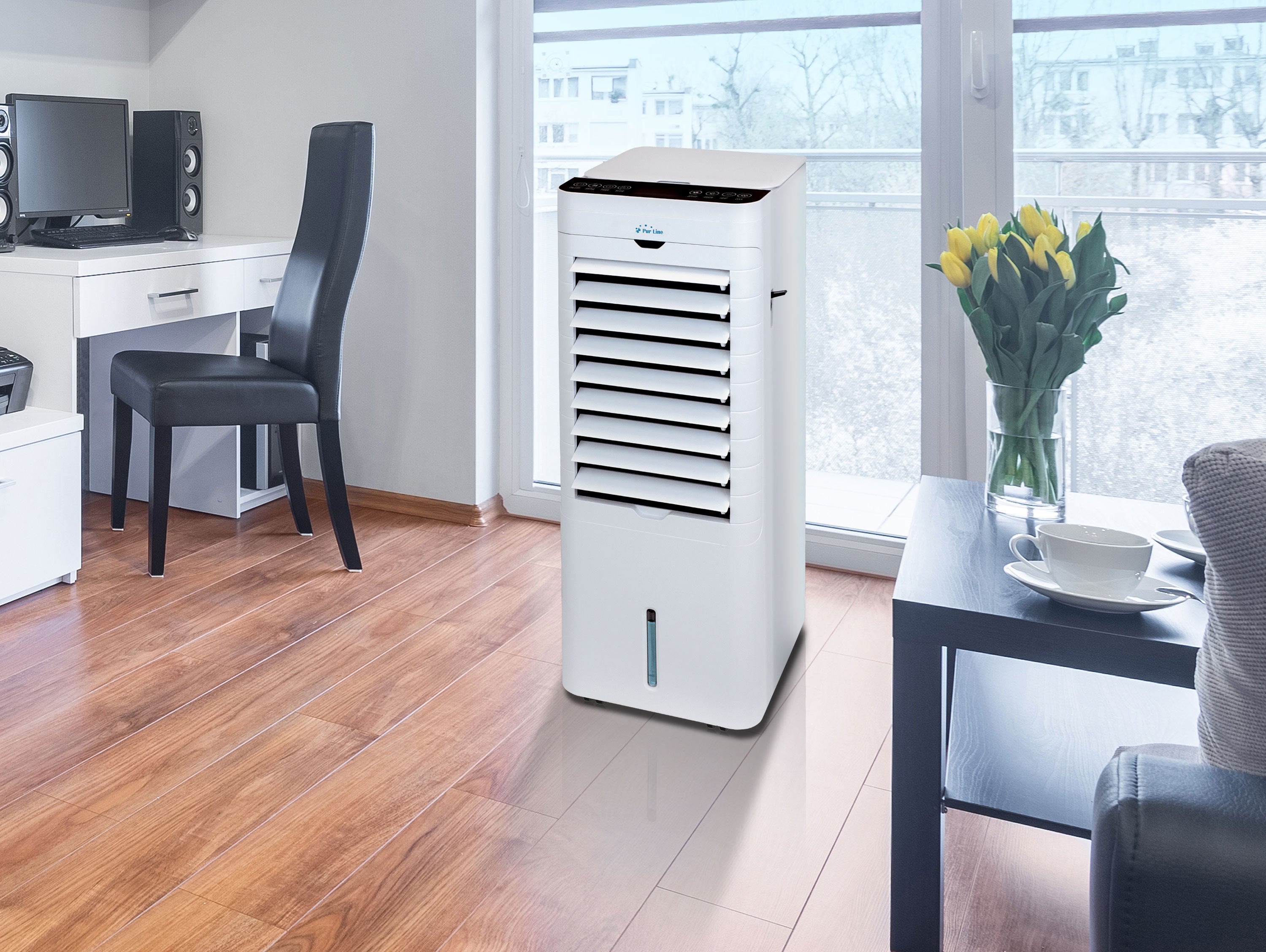 Raffrescatore evaporativo Rafy96/ con funzione riscaldamento, bianco, 75 W freddo/ 2000 W caldo, timer, Purline.