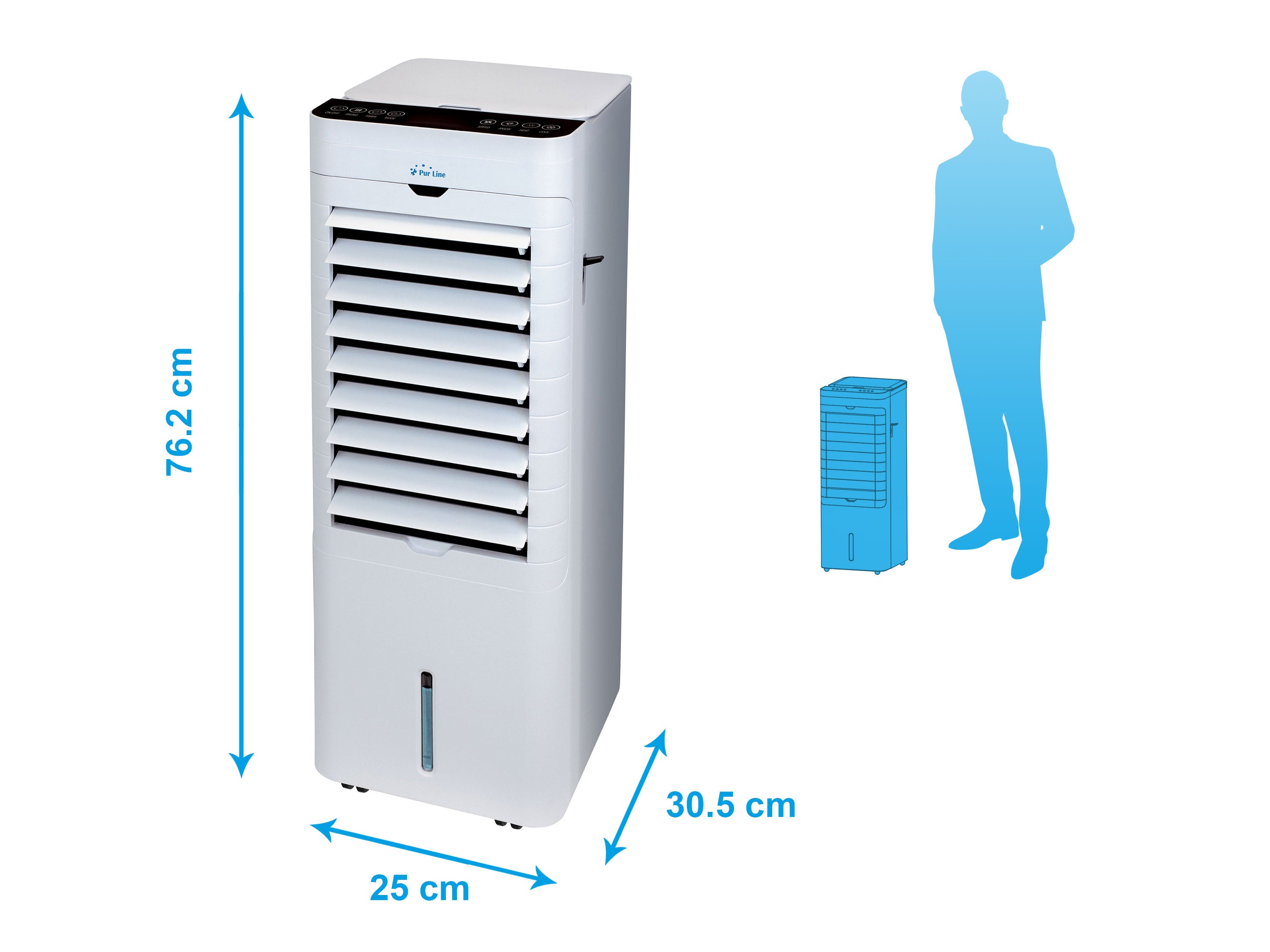 Raffrescatore evaporativo Rafy96/ con funzione riscaldamento, bianco, 75 W freddo/ 2000 W caldo, timer, Purline.