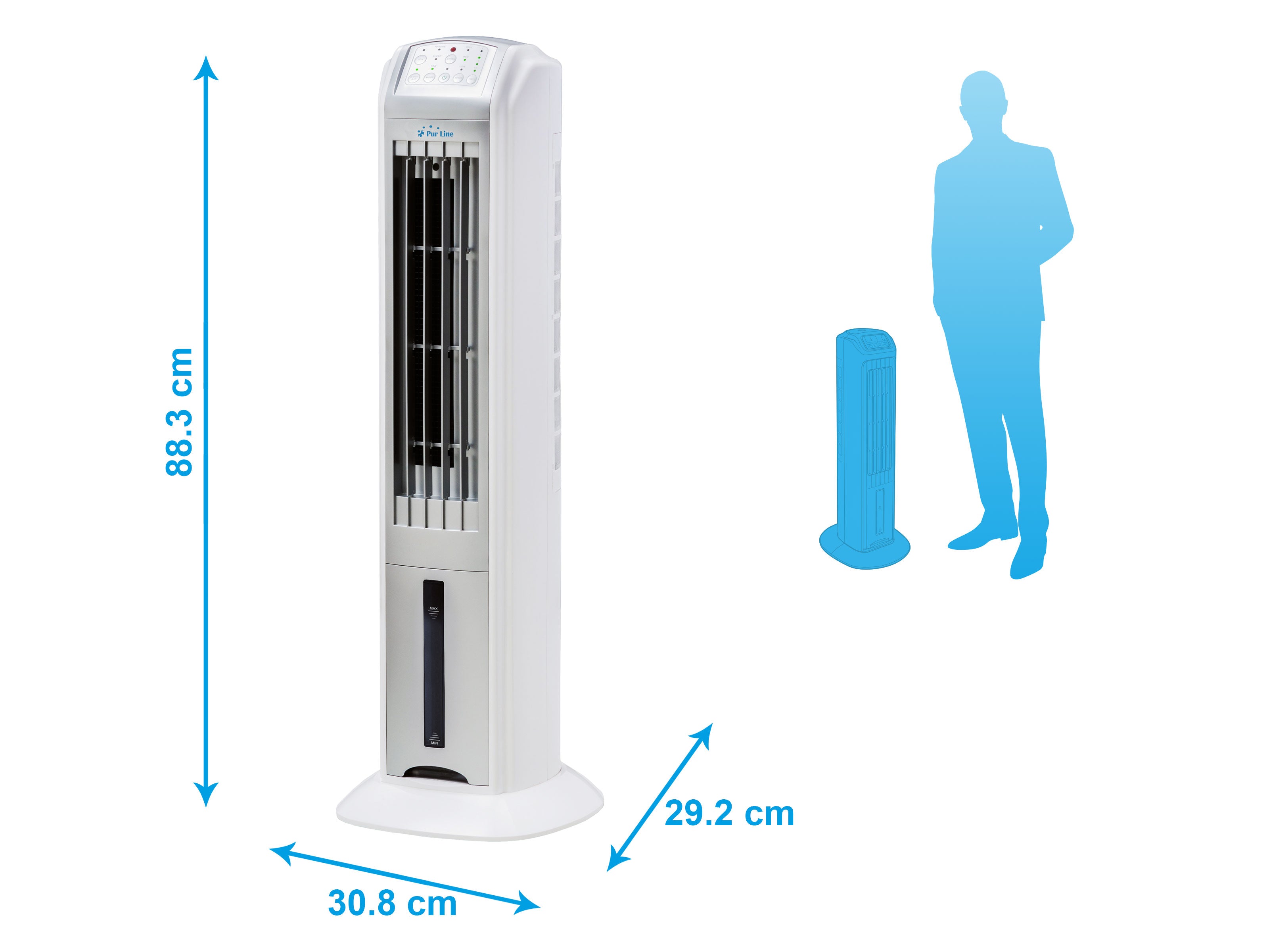Raffrescatore evaporativo a torre/ ionizzatore, Rafy 79, facile da usare, 70 W, 3 velocitá, Purline.
